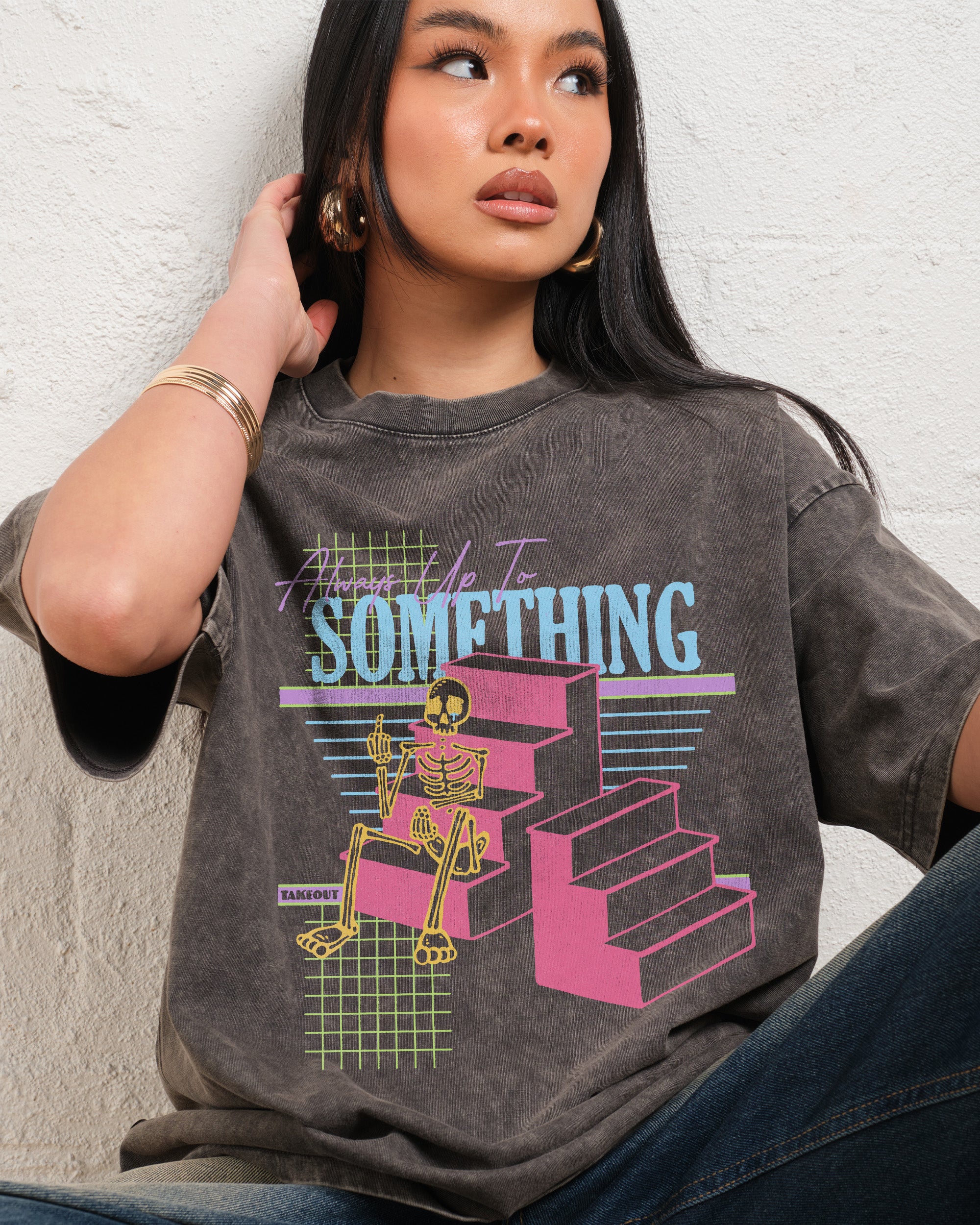 Always Up To Something Wash Tee Online Australia