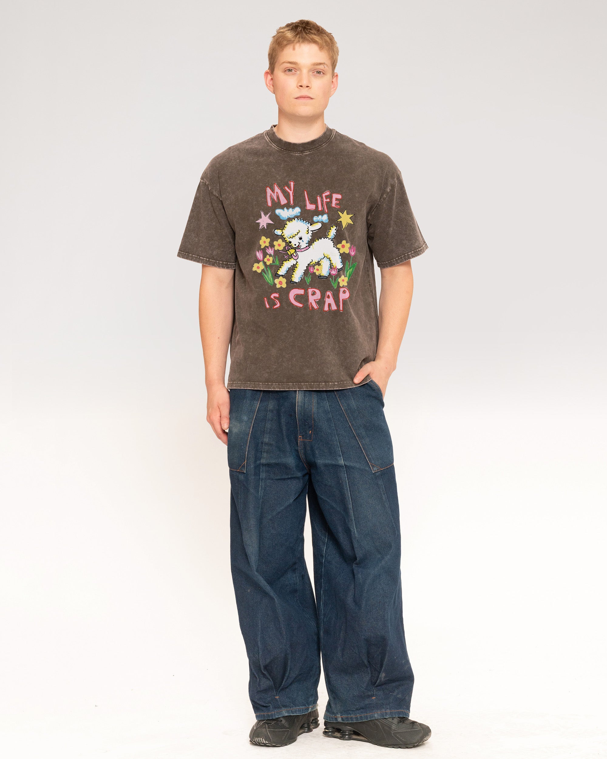 My Life is Crap Grey Stone Oversized Tee