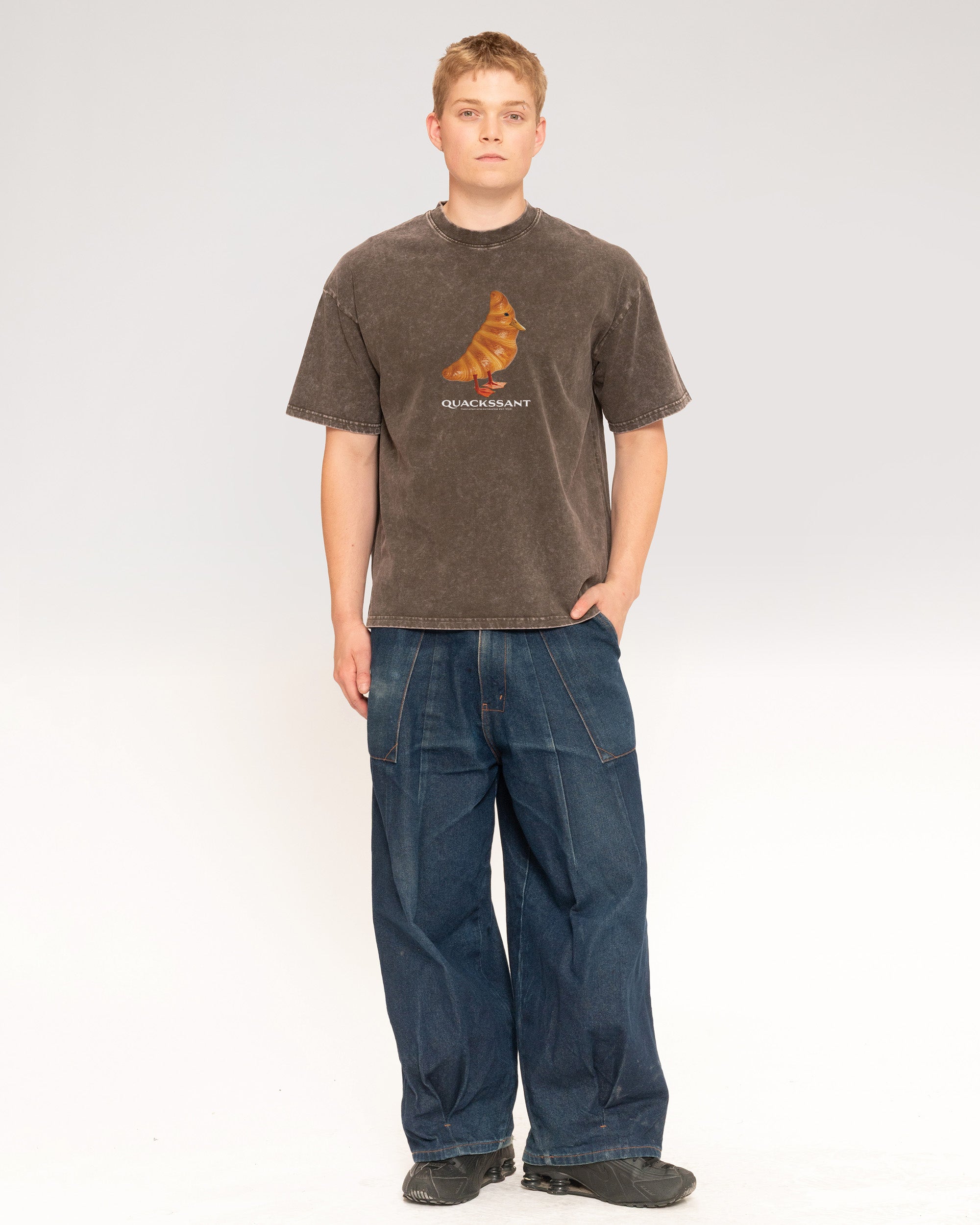 Quackssant Grey Stone Oversized Tee