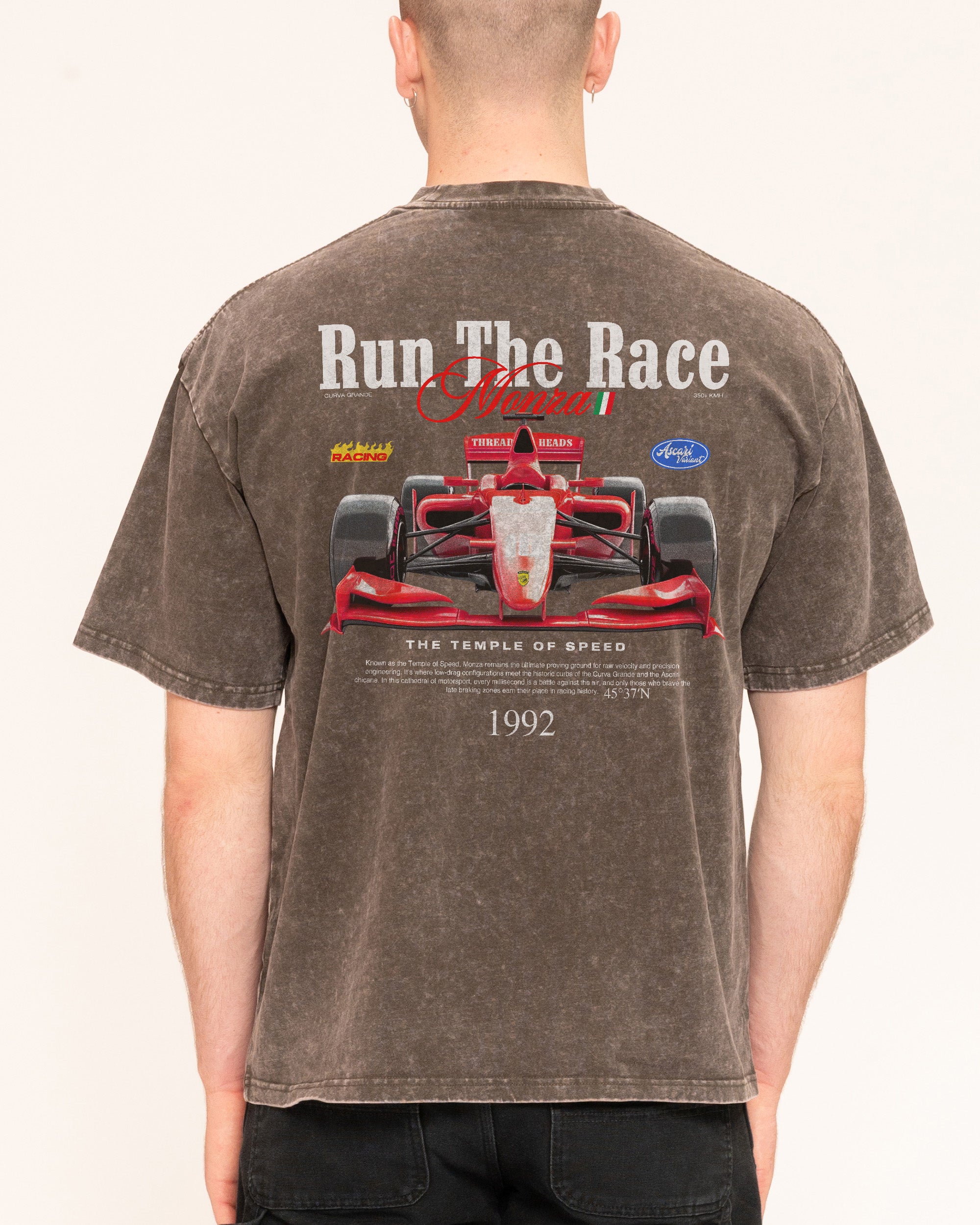 Run the Race Grey Oversized Tee