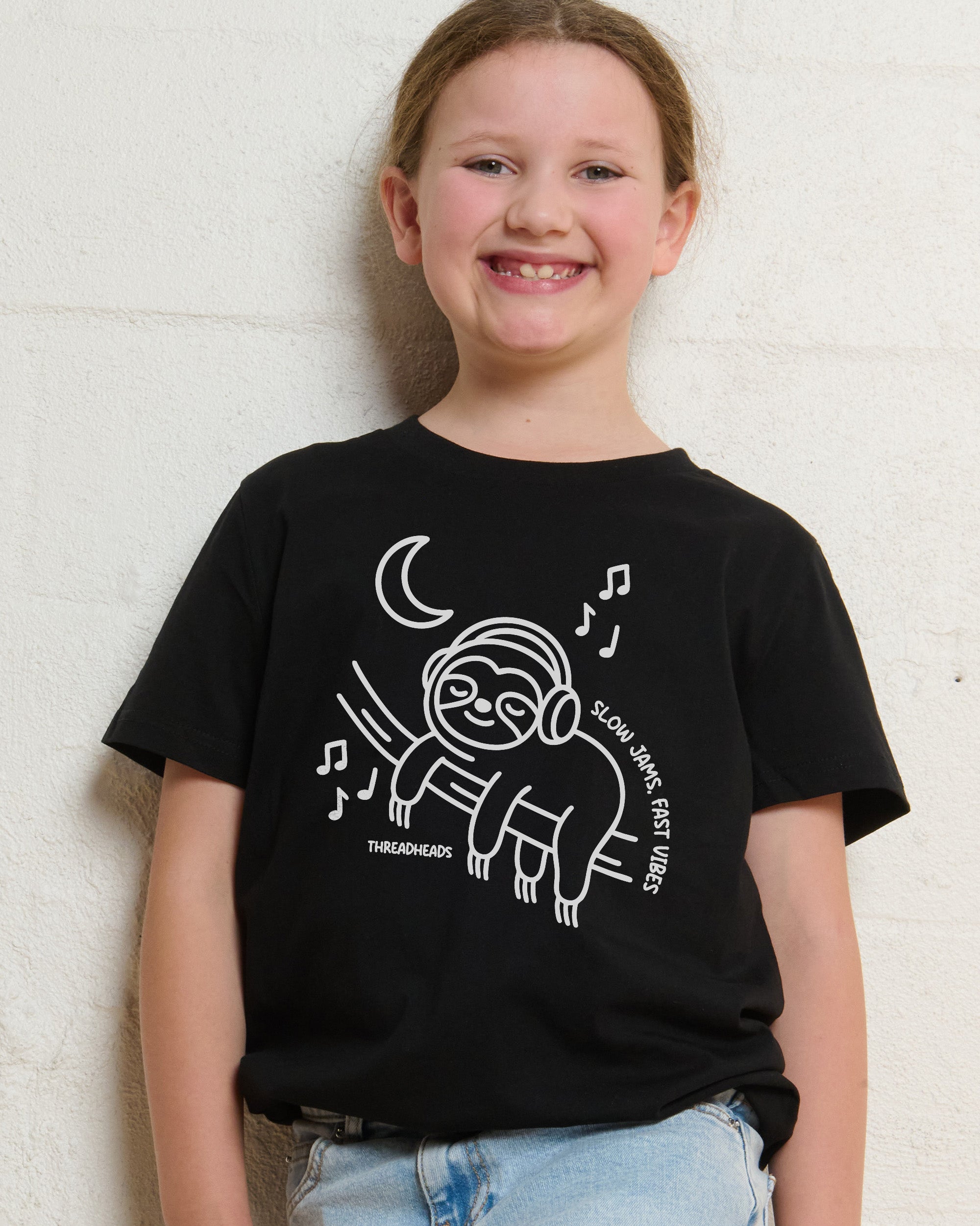 Sloth Jams, Fast Vibes Kids T-Shirt Online Australia