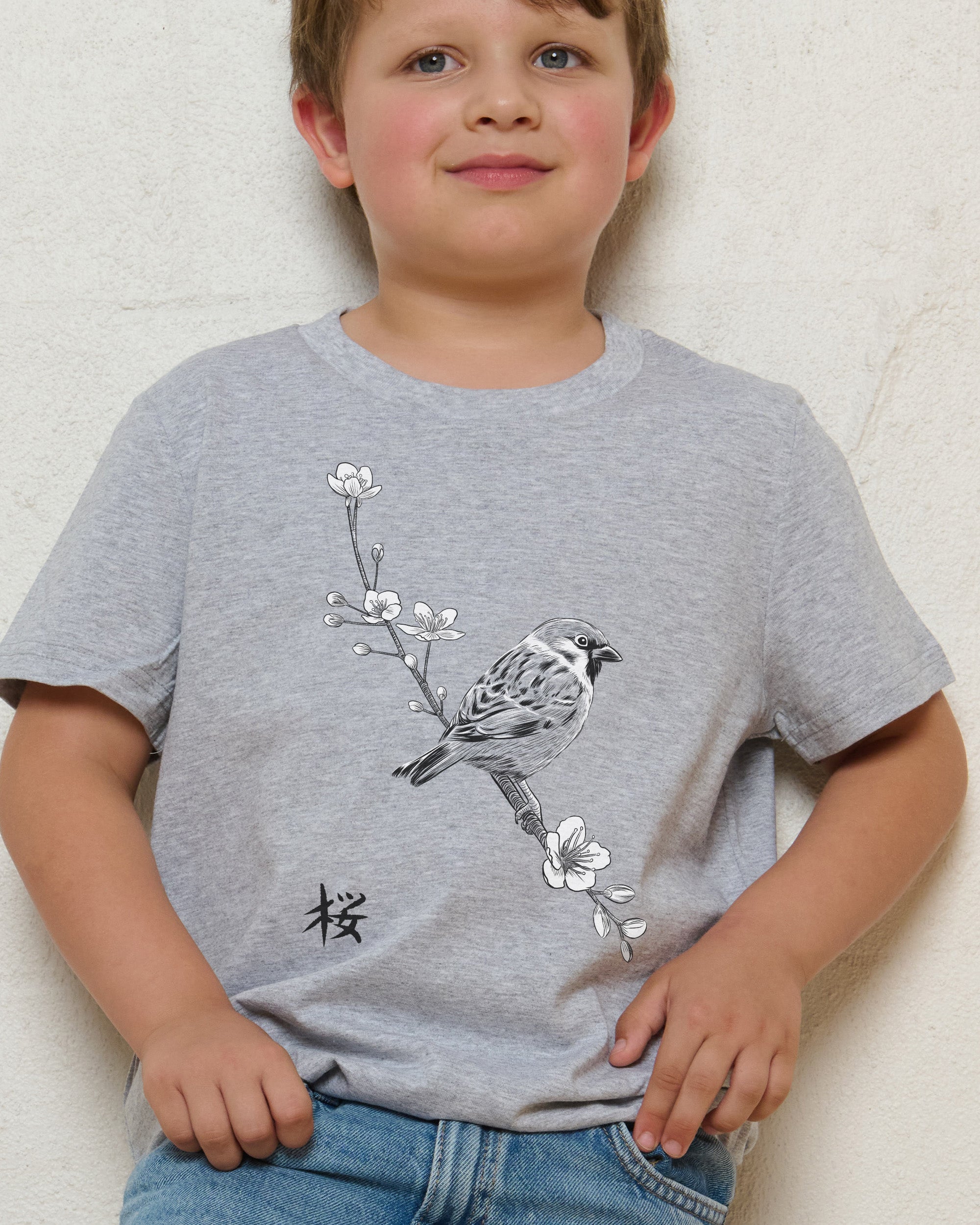 Sparrow on Cherry Kids T-Shirt