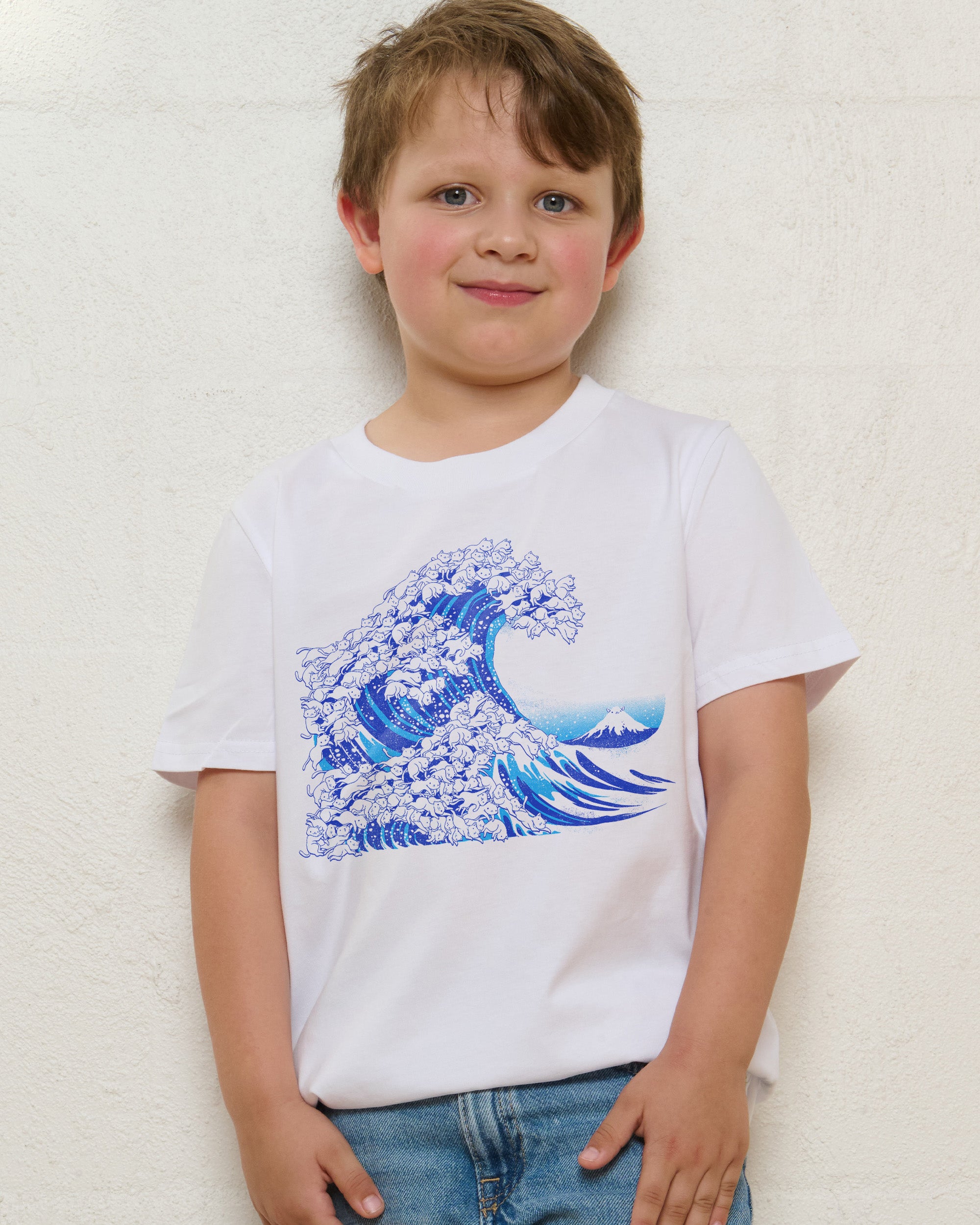 Kanagawa Cat Wave Kids T-Shirt
