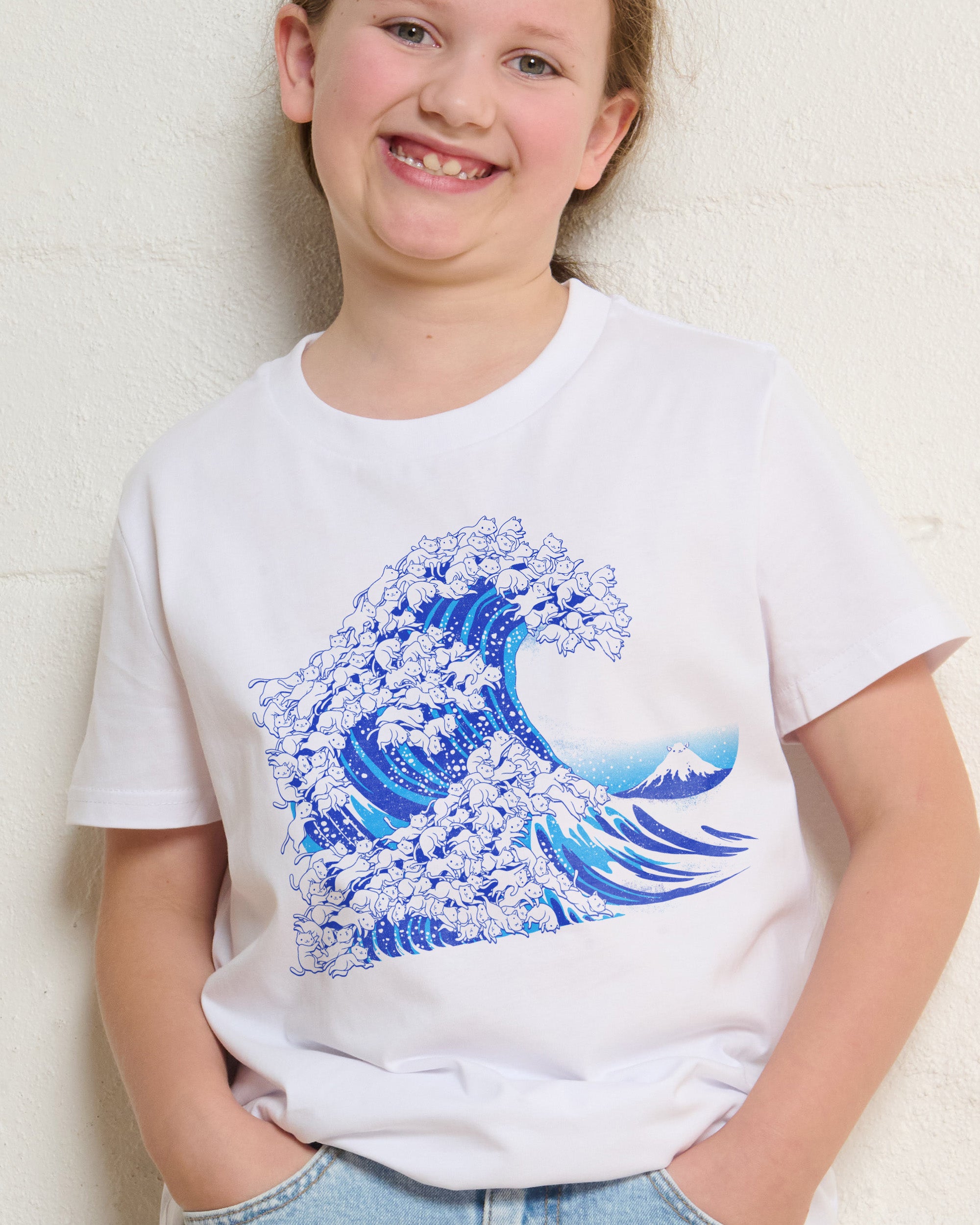 Kanagawa Cat Wave Kids T-Shirt