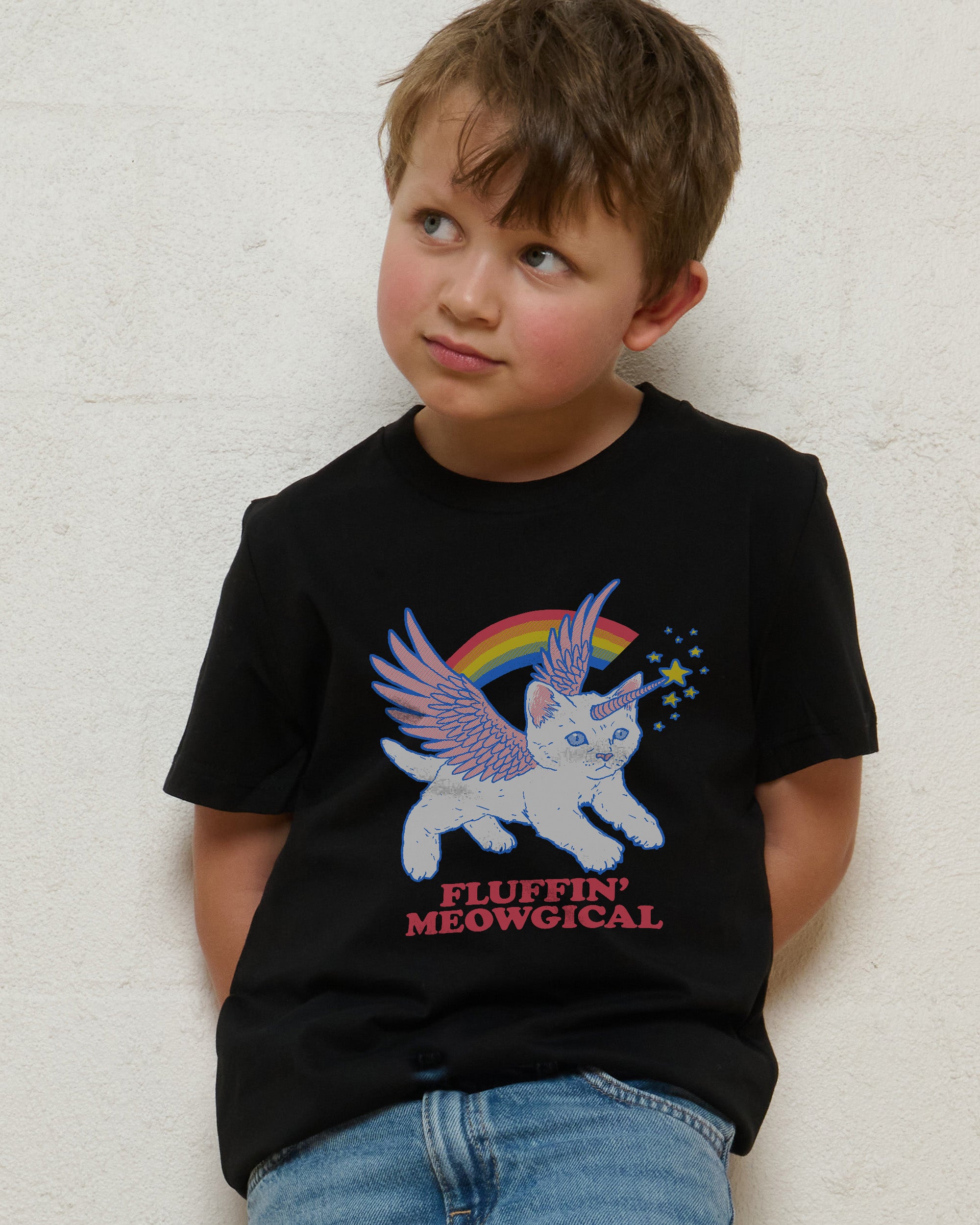 Fluffin Meowgical Black Kids T-Shirt