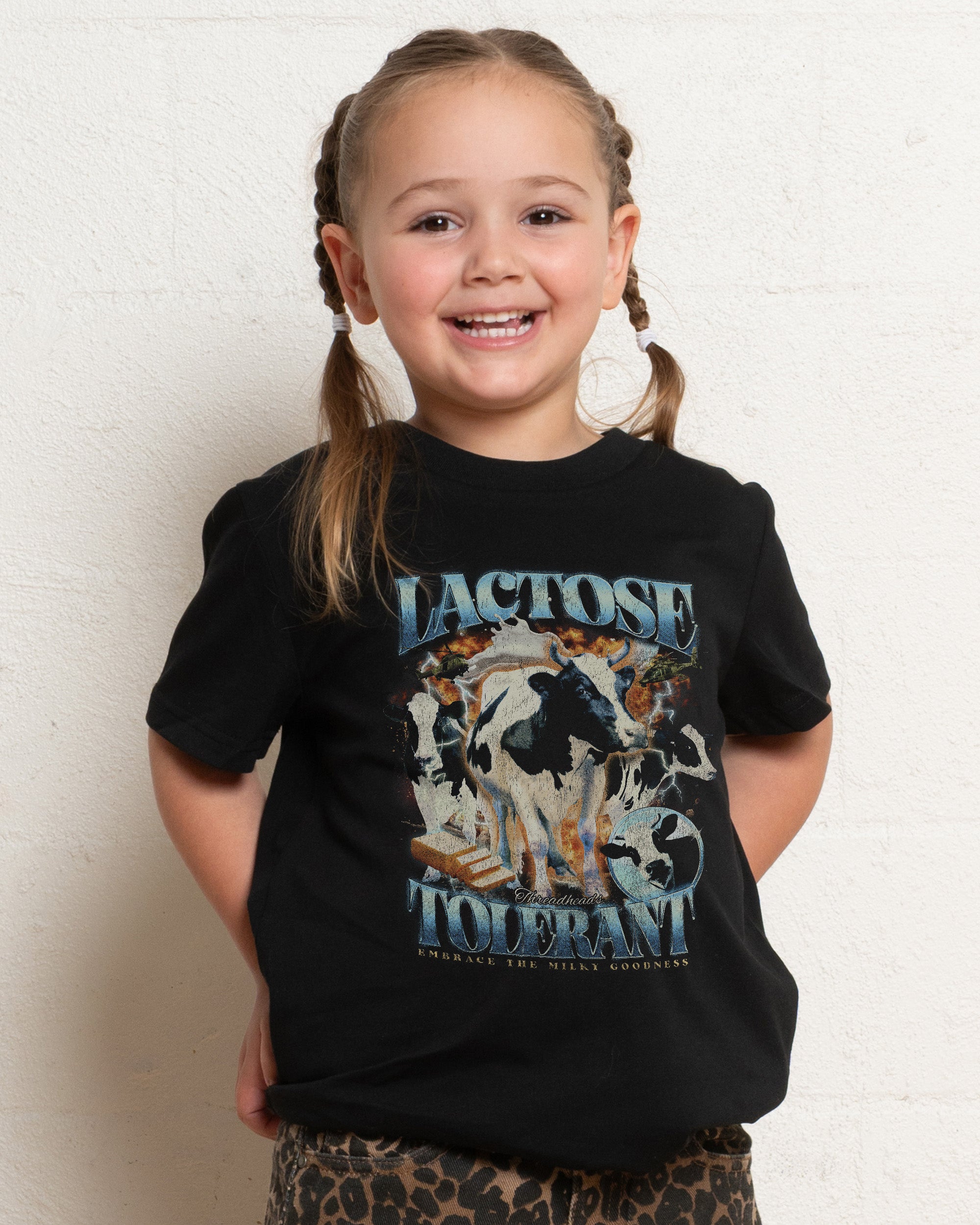 Lactose Tolerant Black Kids T-Shirt