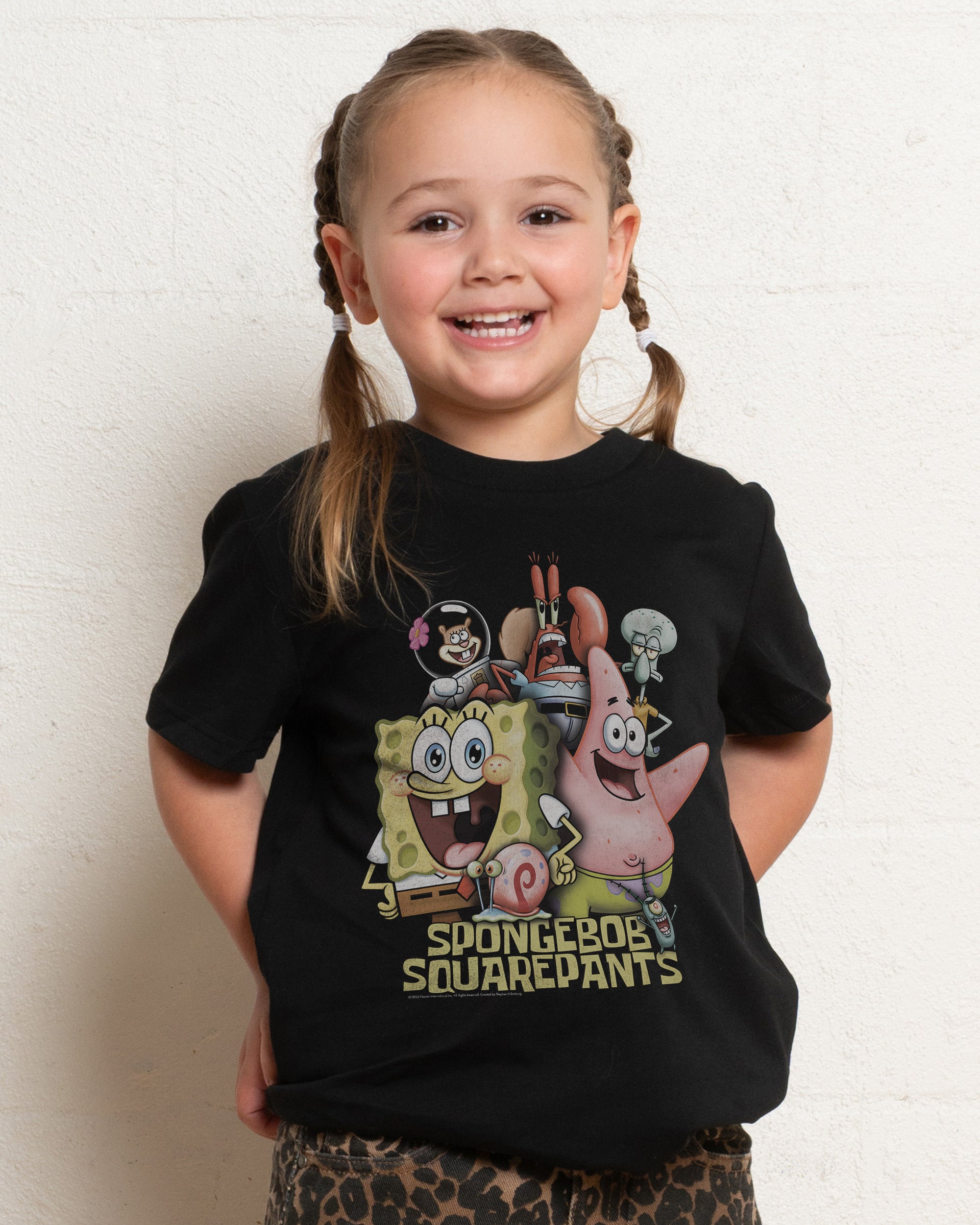 Bikini Bottom Crew Black Kids T-Shirt