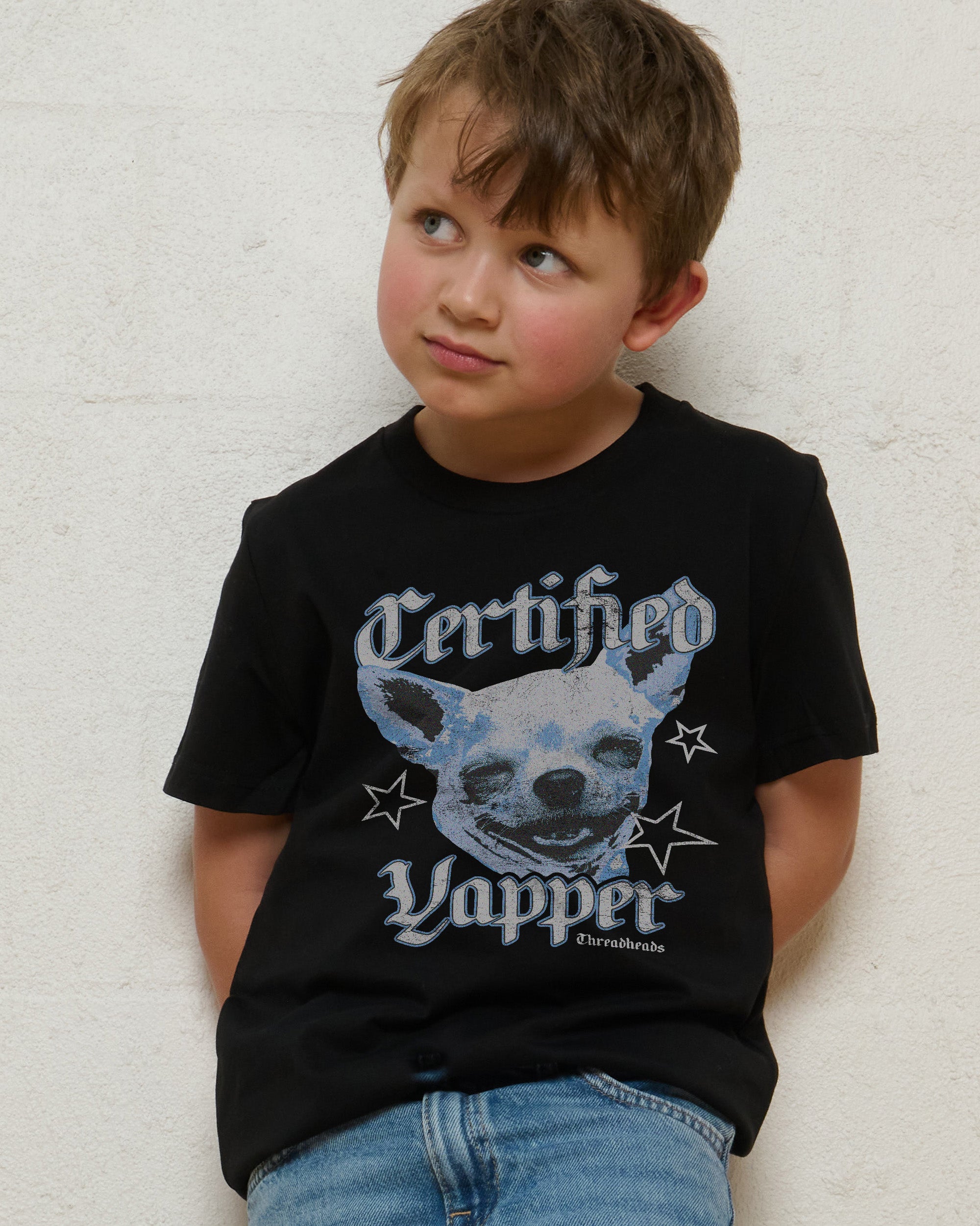 Certified Yapper Black Kids T-Shirt