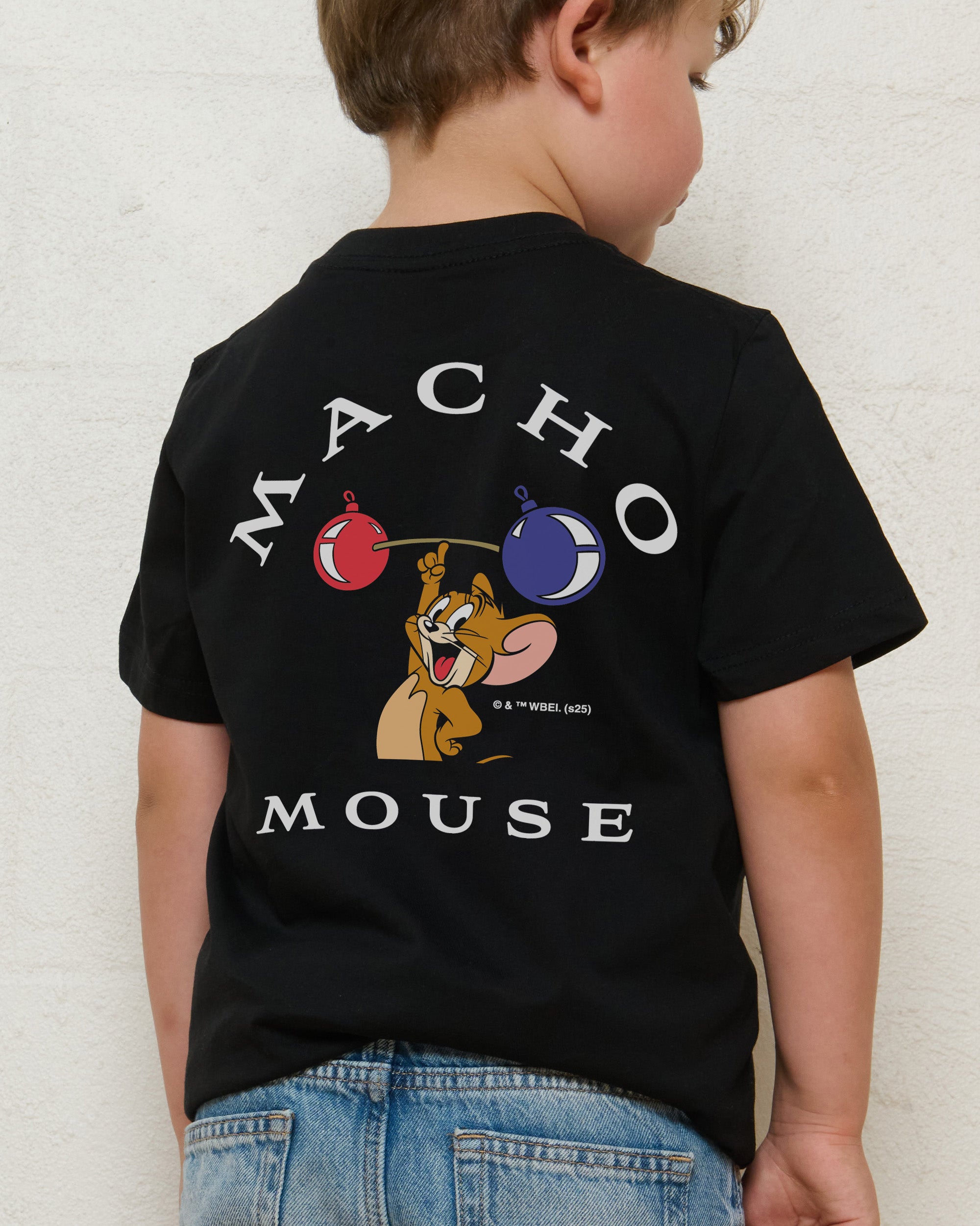 Macho Mouse Black Kids T-Shirt