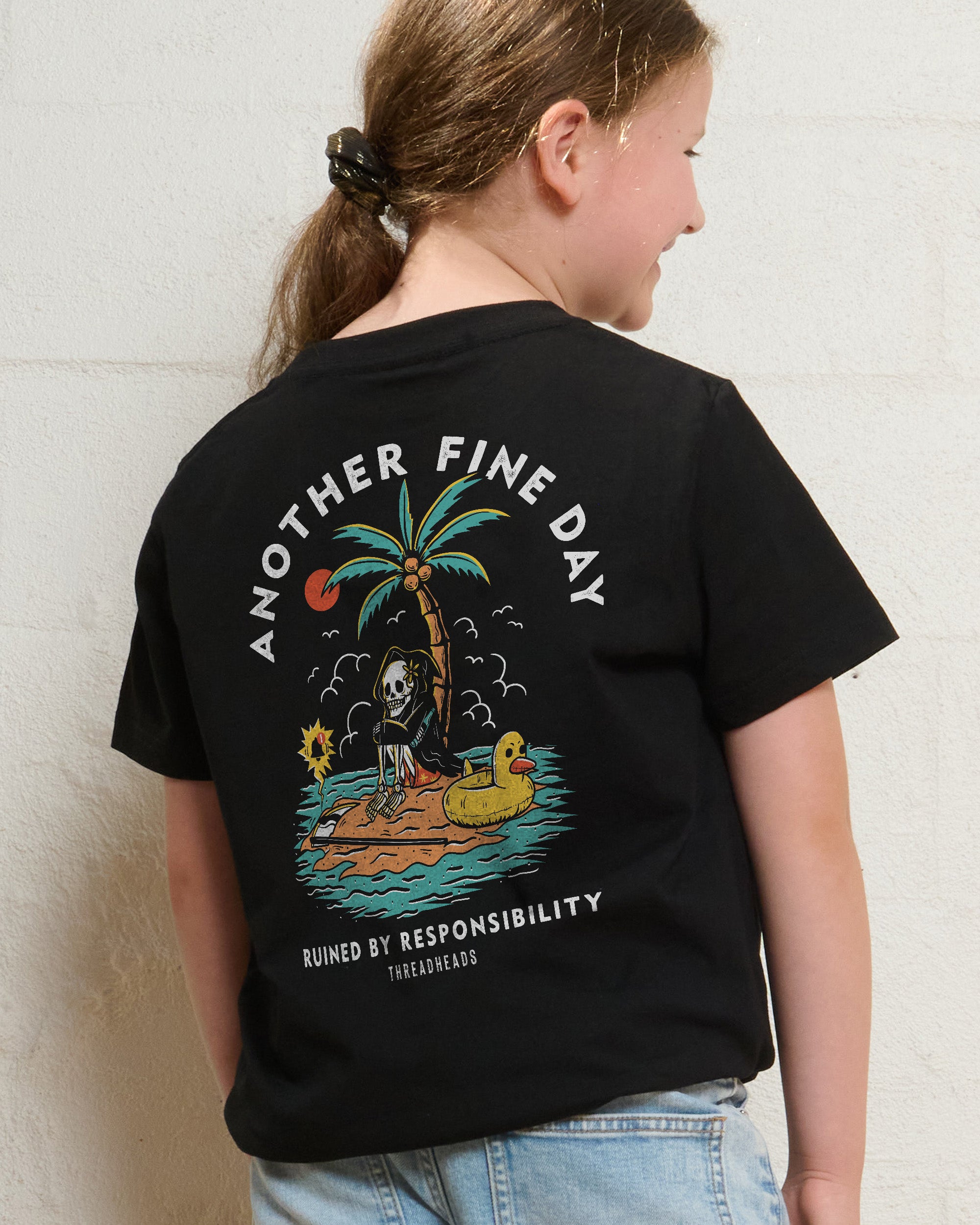Another Fine Day Black Kids T-Shirt
