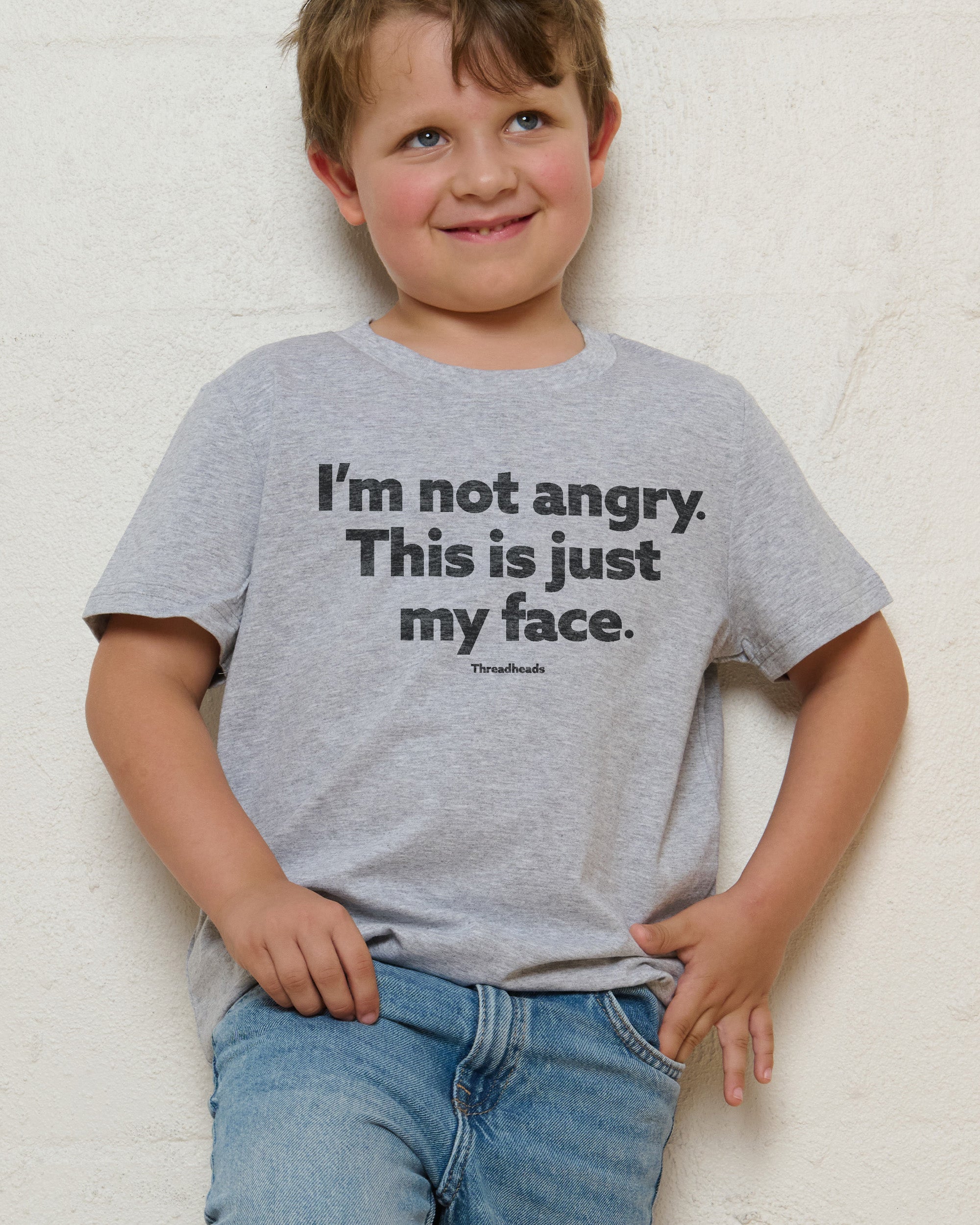 I'm Not Angry Grey Kids T-Shirt