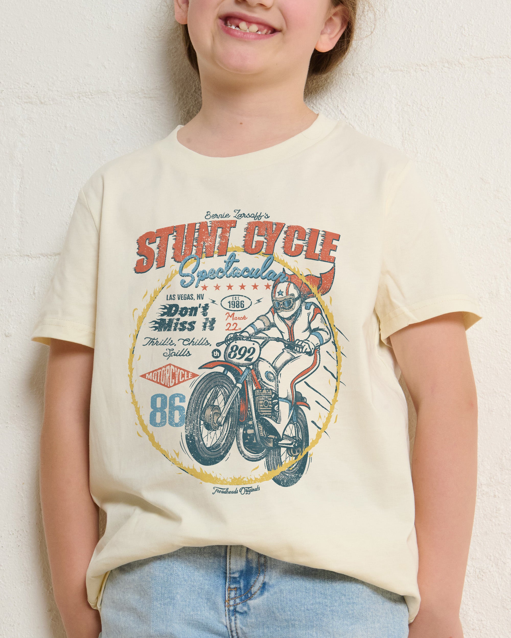 Stunt Cycle Natural Kids T-Shirt