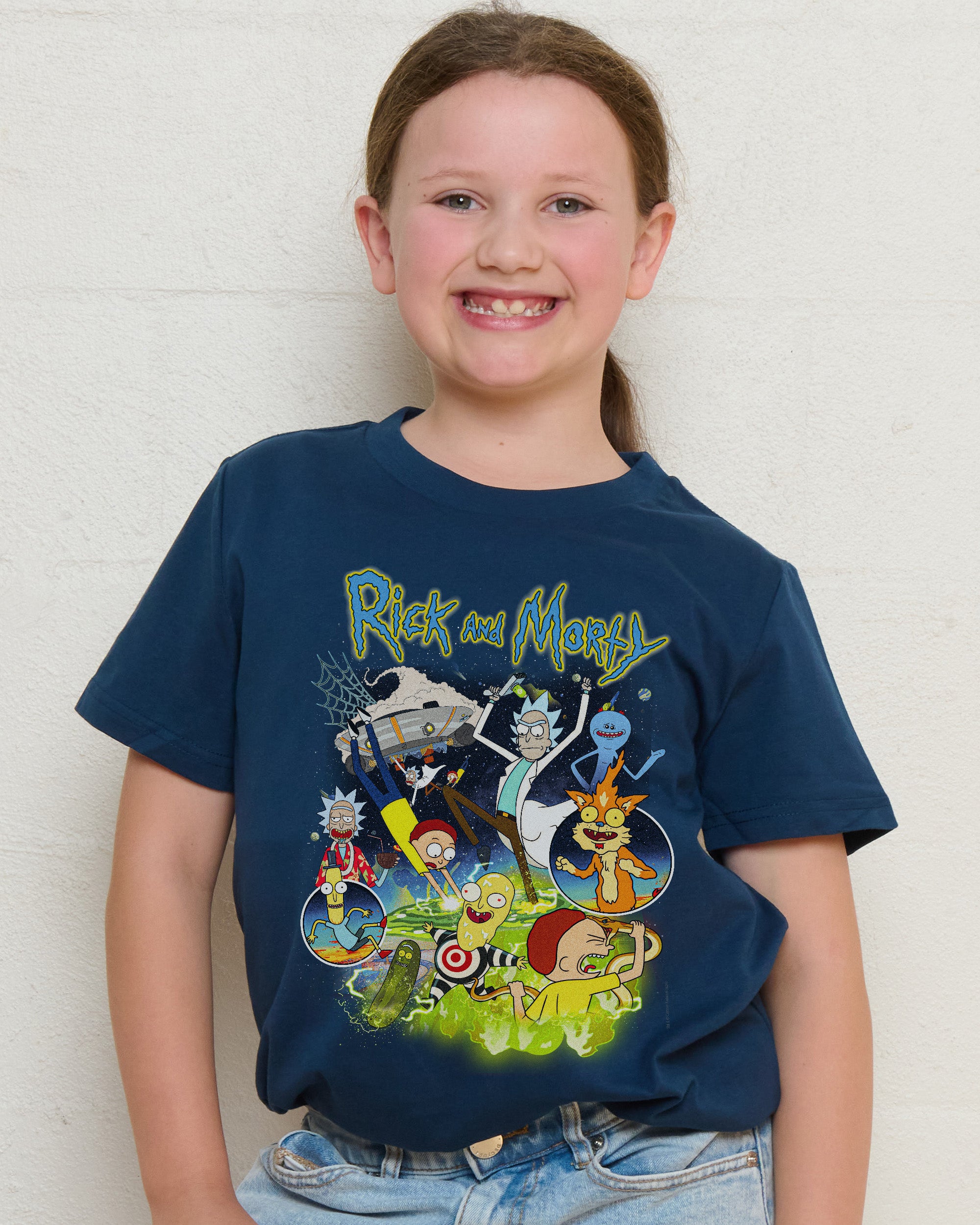 Rick and Morty Vintage Navy Kids T-Shirt