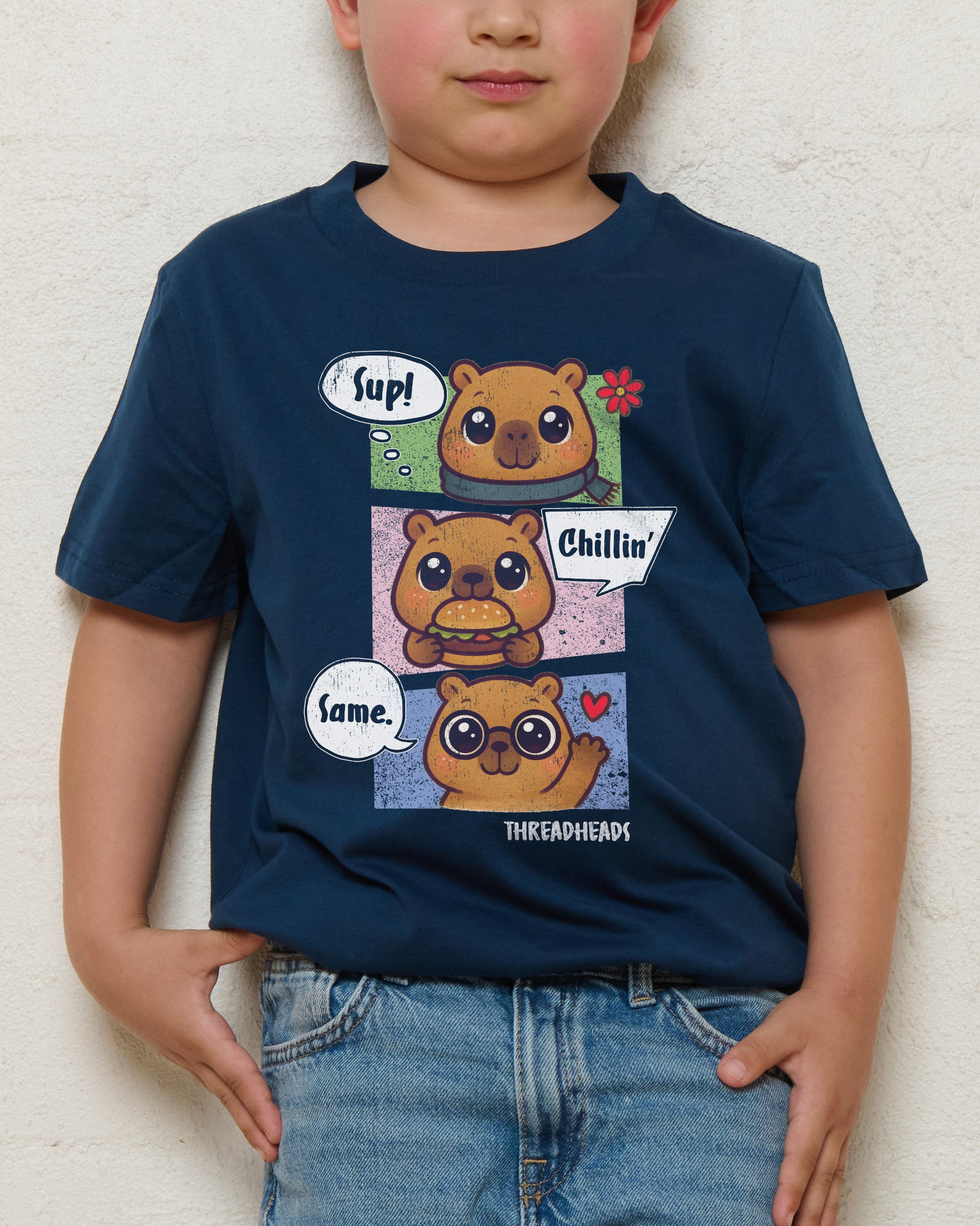 The Cozybaras Navy Kids T-Shirt