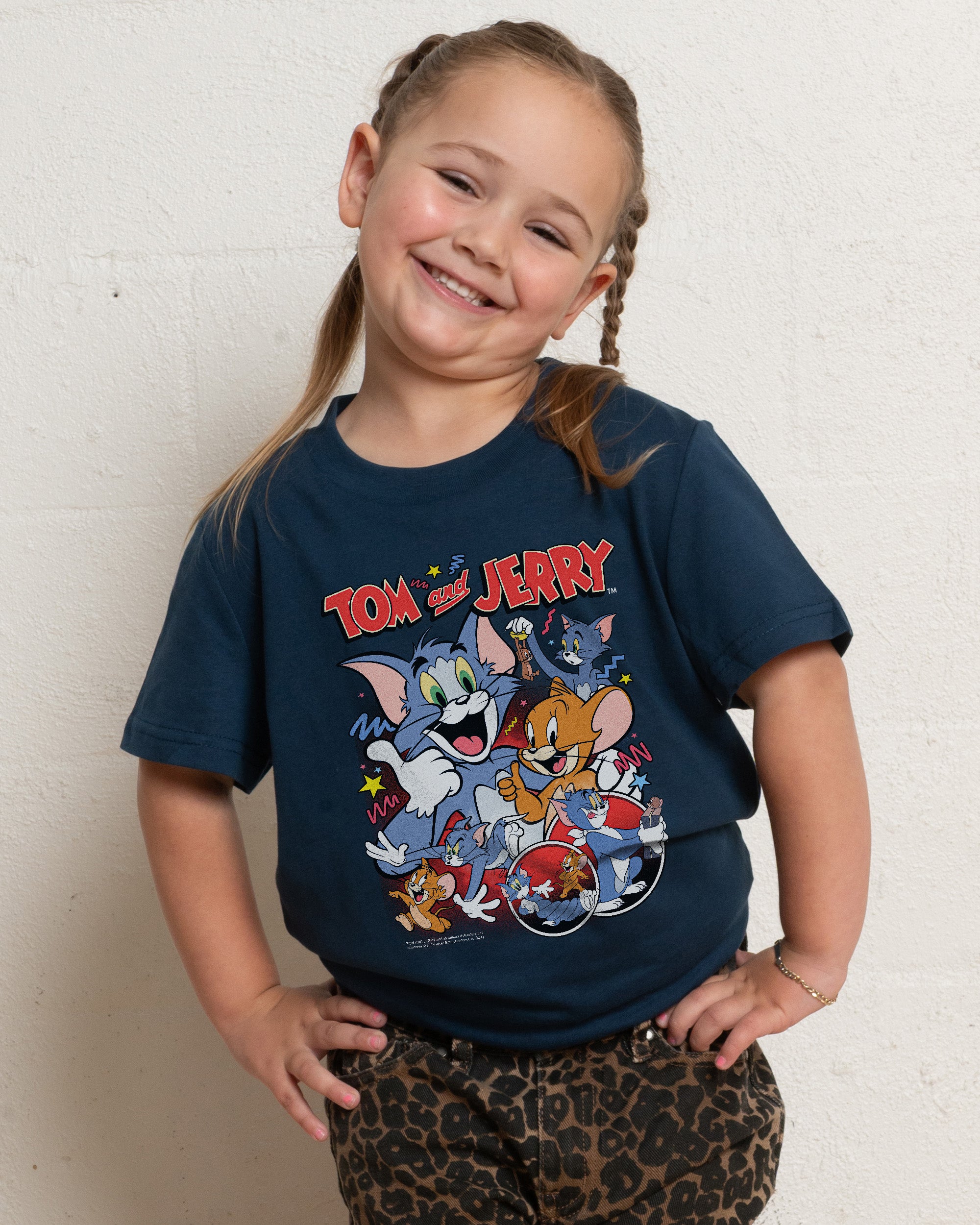 Tom and Jerry Vintage Navy Kids T-Shirt