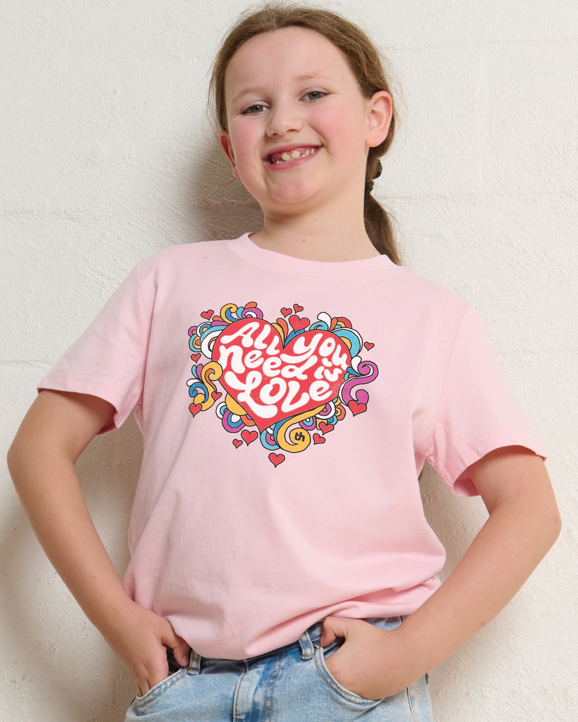 All You Need is Love Pink Kids T-Shirt