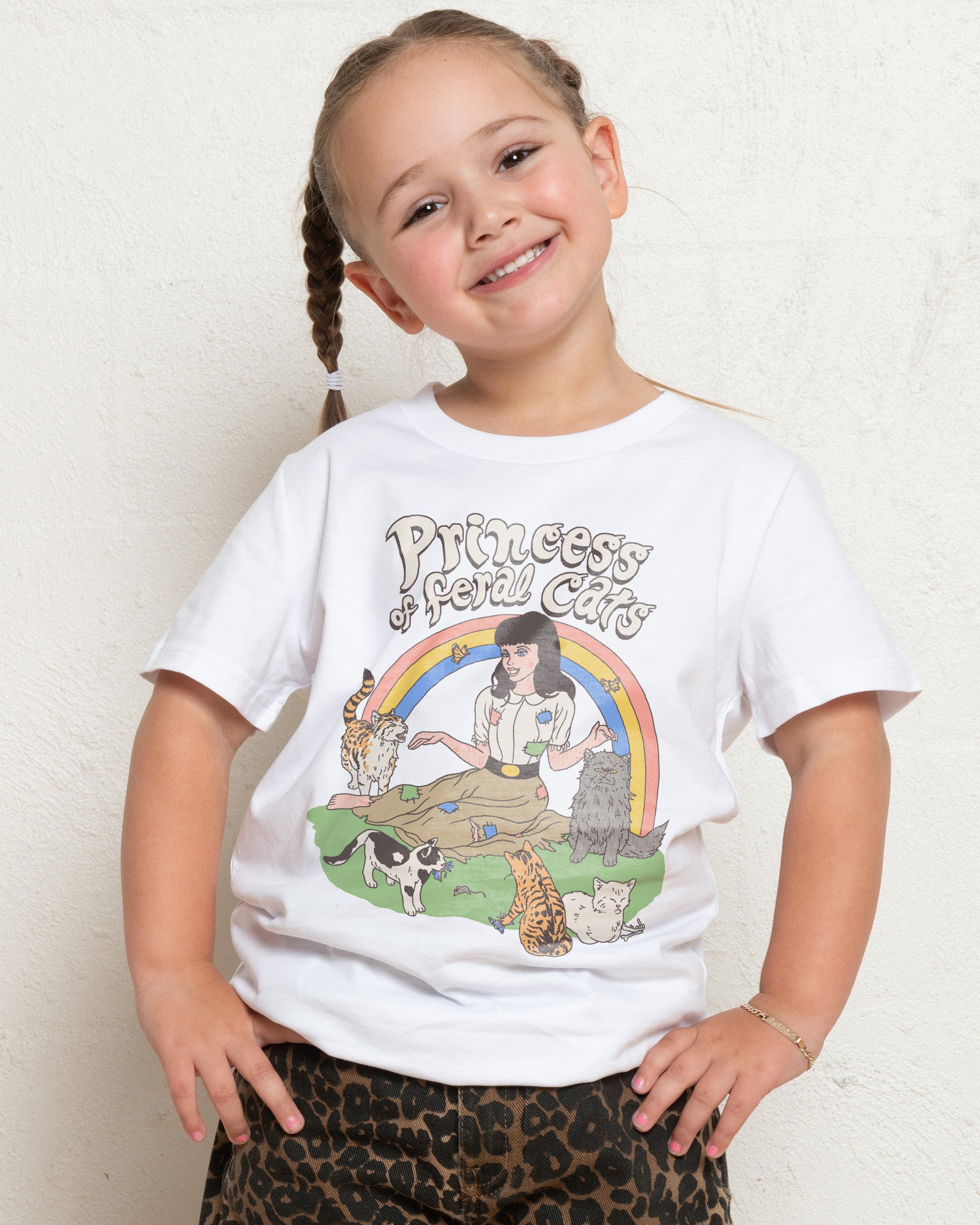 Princess of Feral Cats White Kids T-Shirt