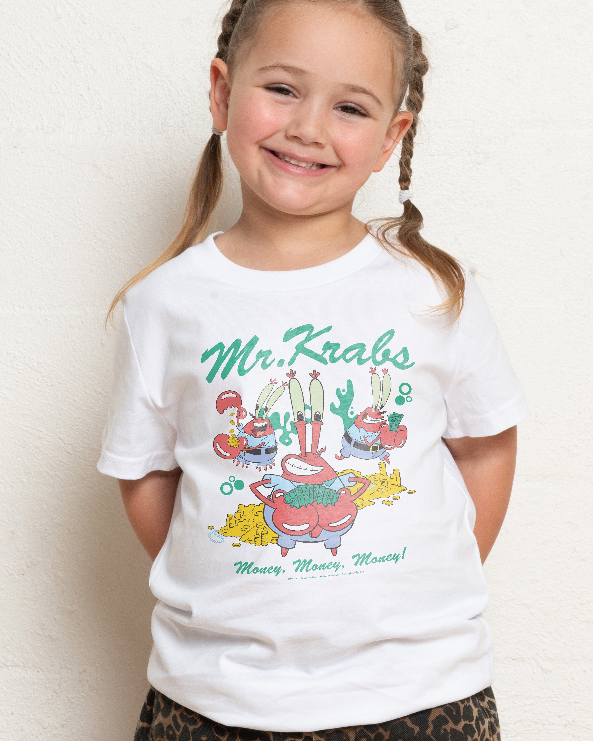 Money Man Krabs White Kids T-Shirt