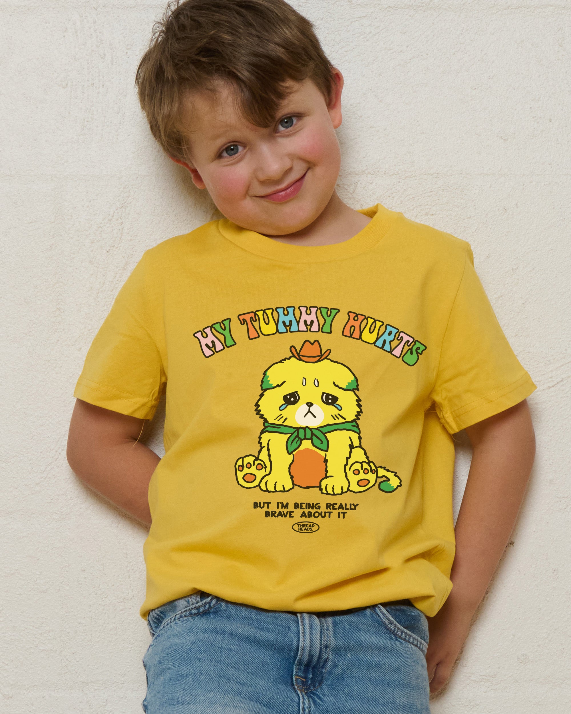 My Tummy Hurts Yellow Kids T-Shirt