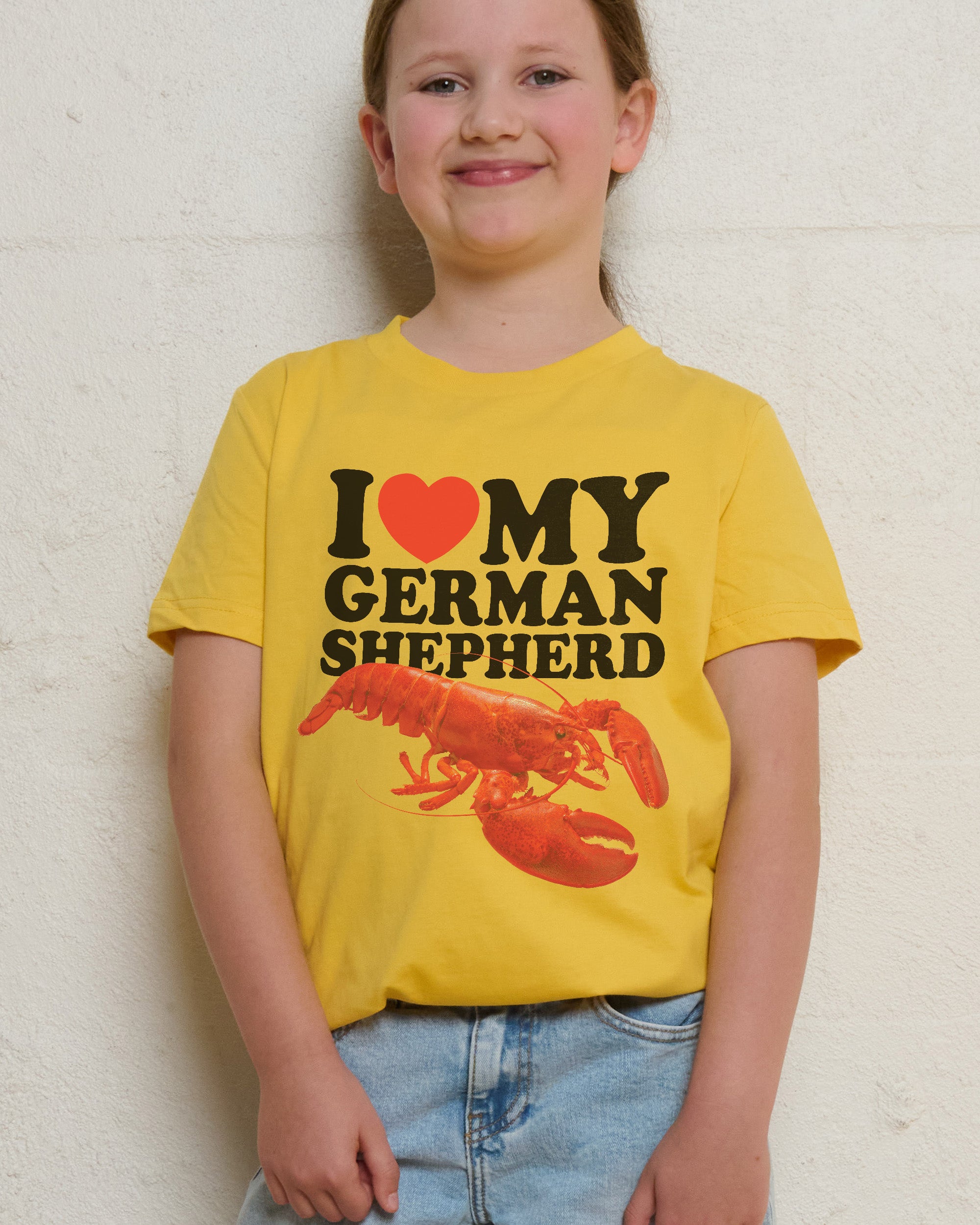 I Love My German Shepherd Yellow Kids T-Shirt