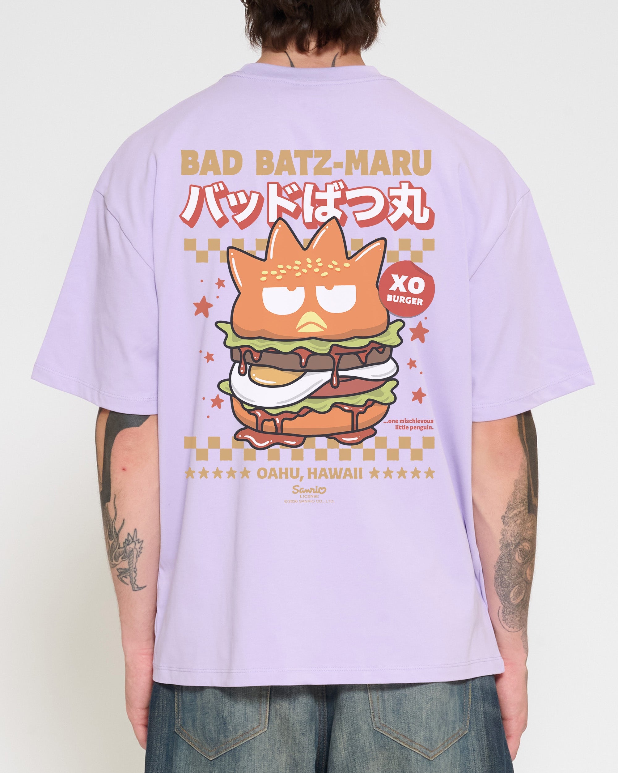 Bad Badtz-Maru Burger Oversized Tee Official Hello Kitty and Friends collab Threadheads