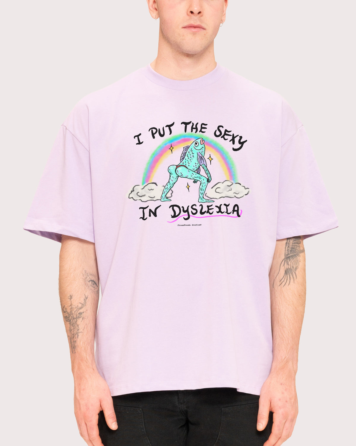 I Put the Sexy in Dyslexia Lilac Oversized Tee