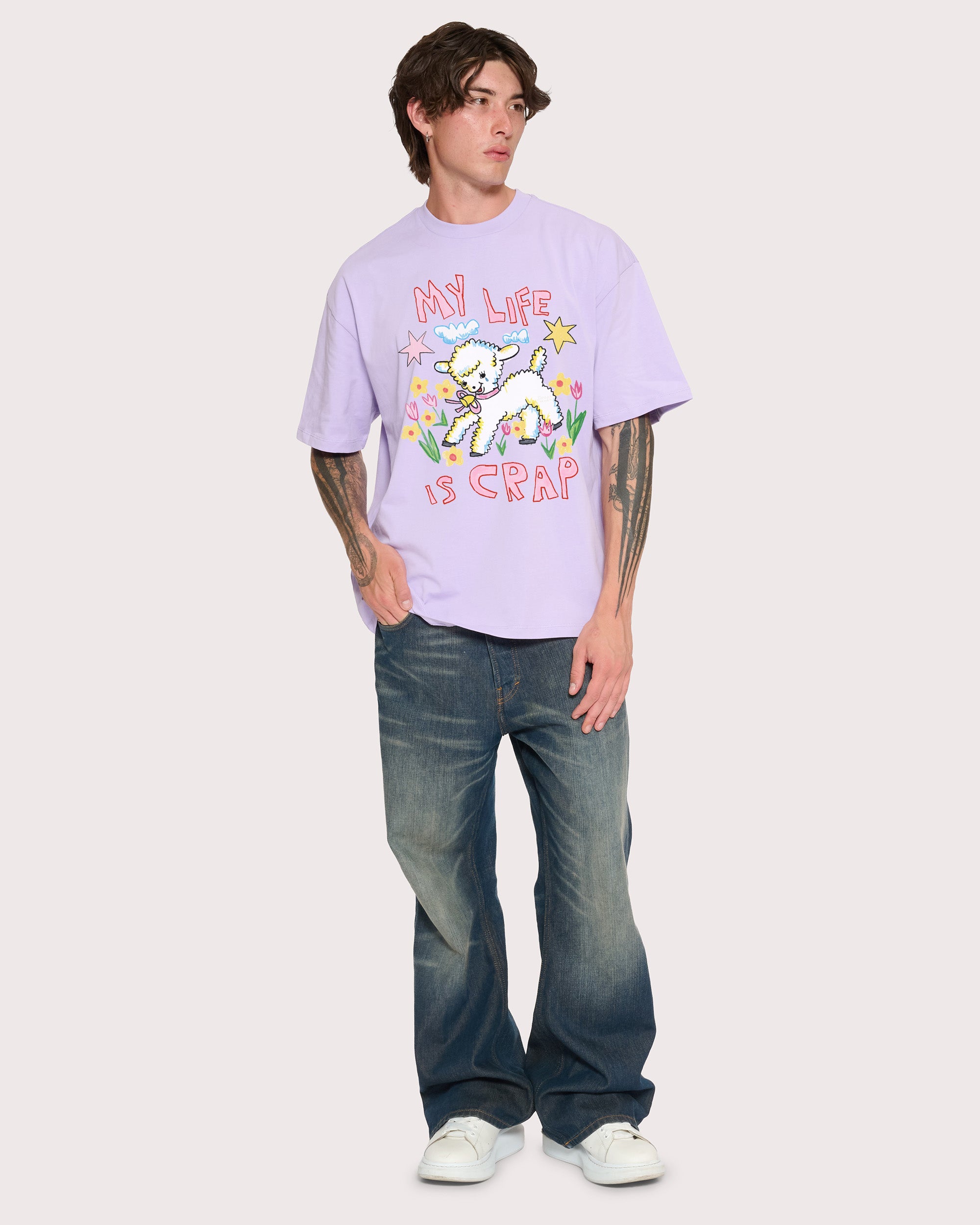 My Life is Crap Lilac Oversized Tee