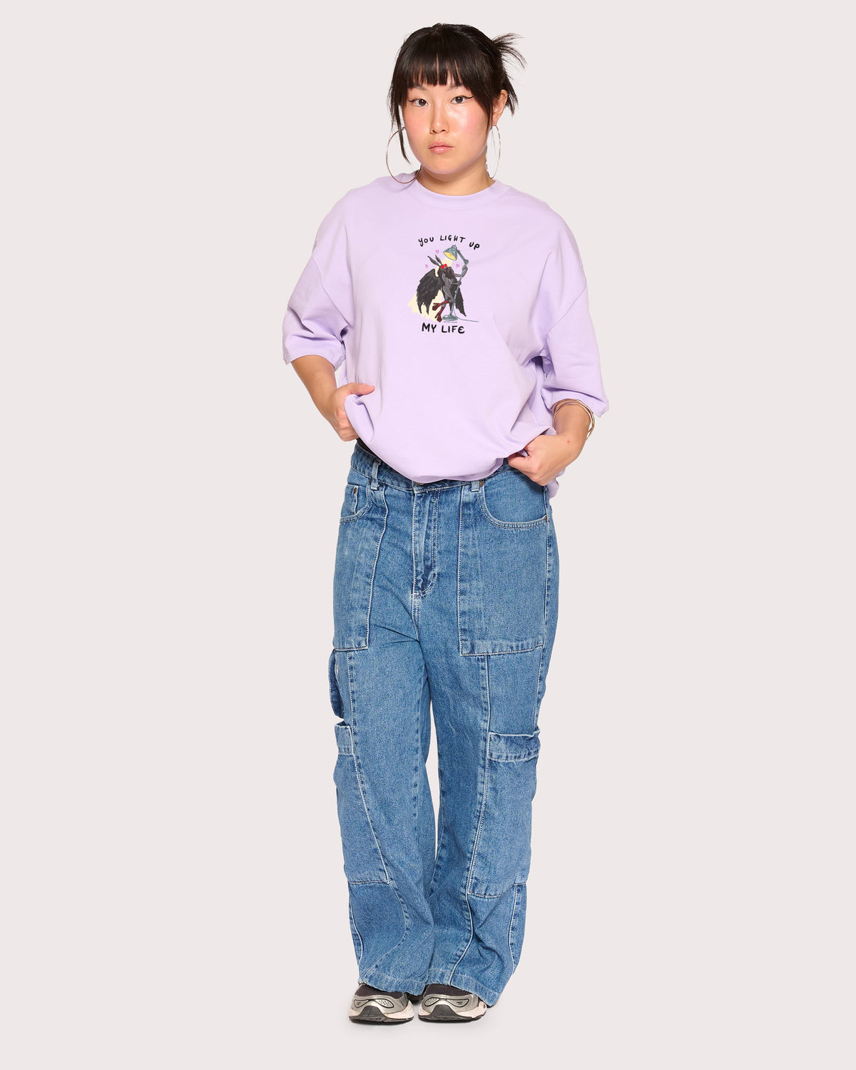 You Light Up My Life Lilac Oversized Tee