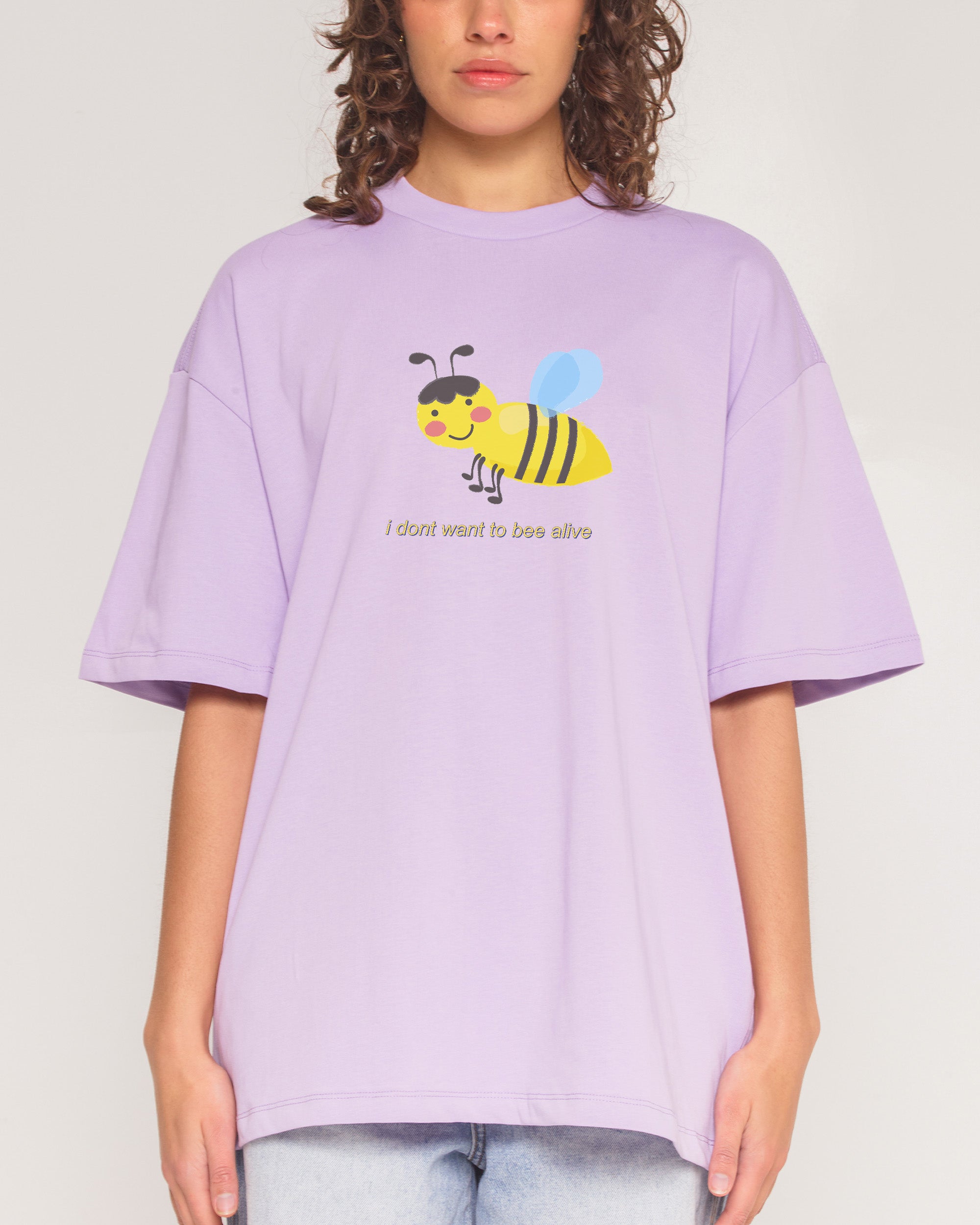 I Don't Want to Lilac Oversized Tee