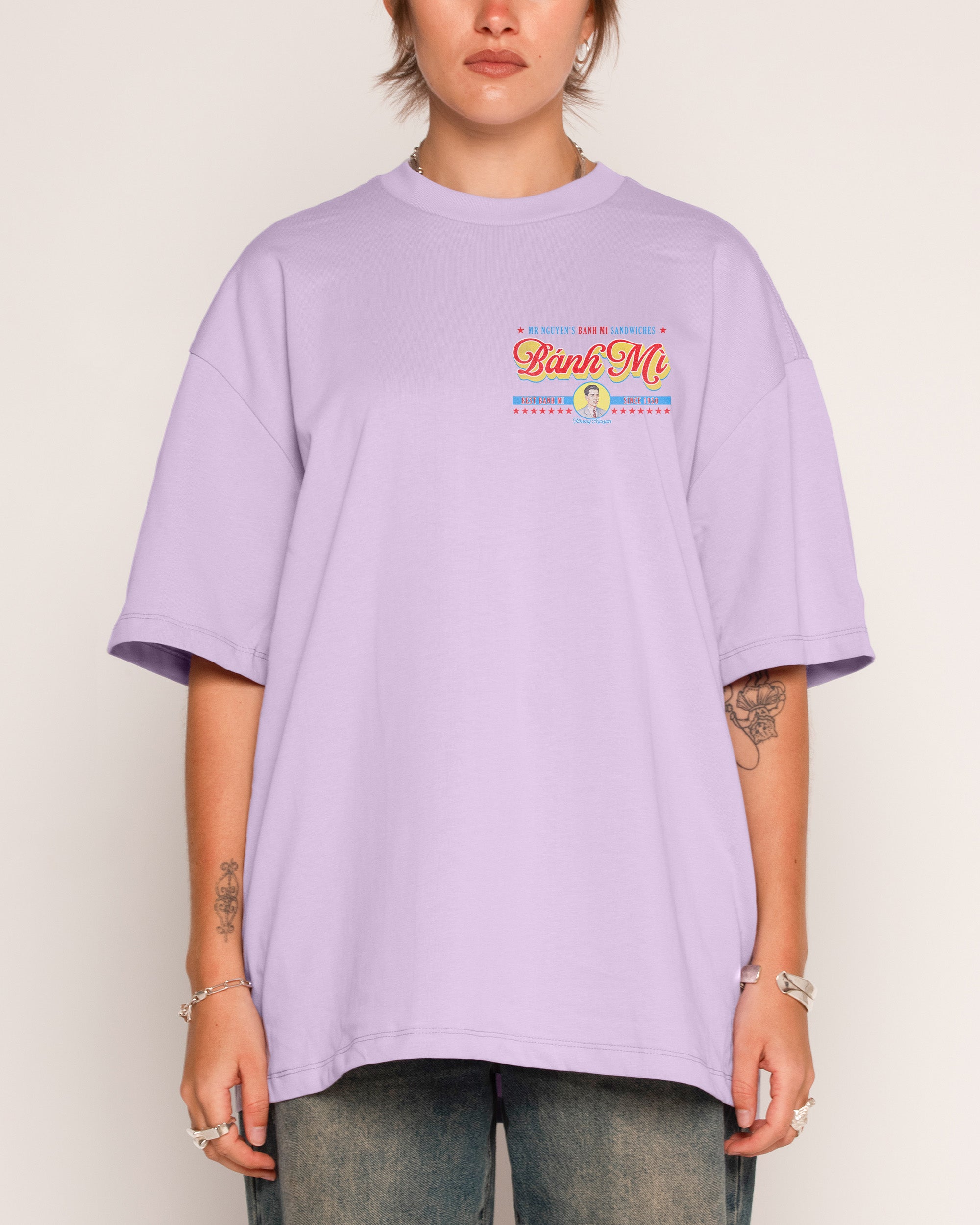 Mr Nguyen's Banh Mi's Lilac Oversized Tee