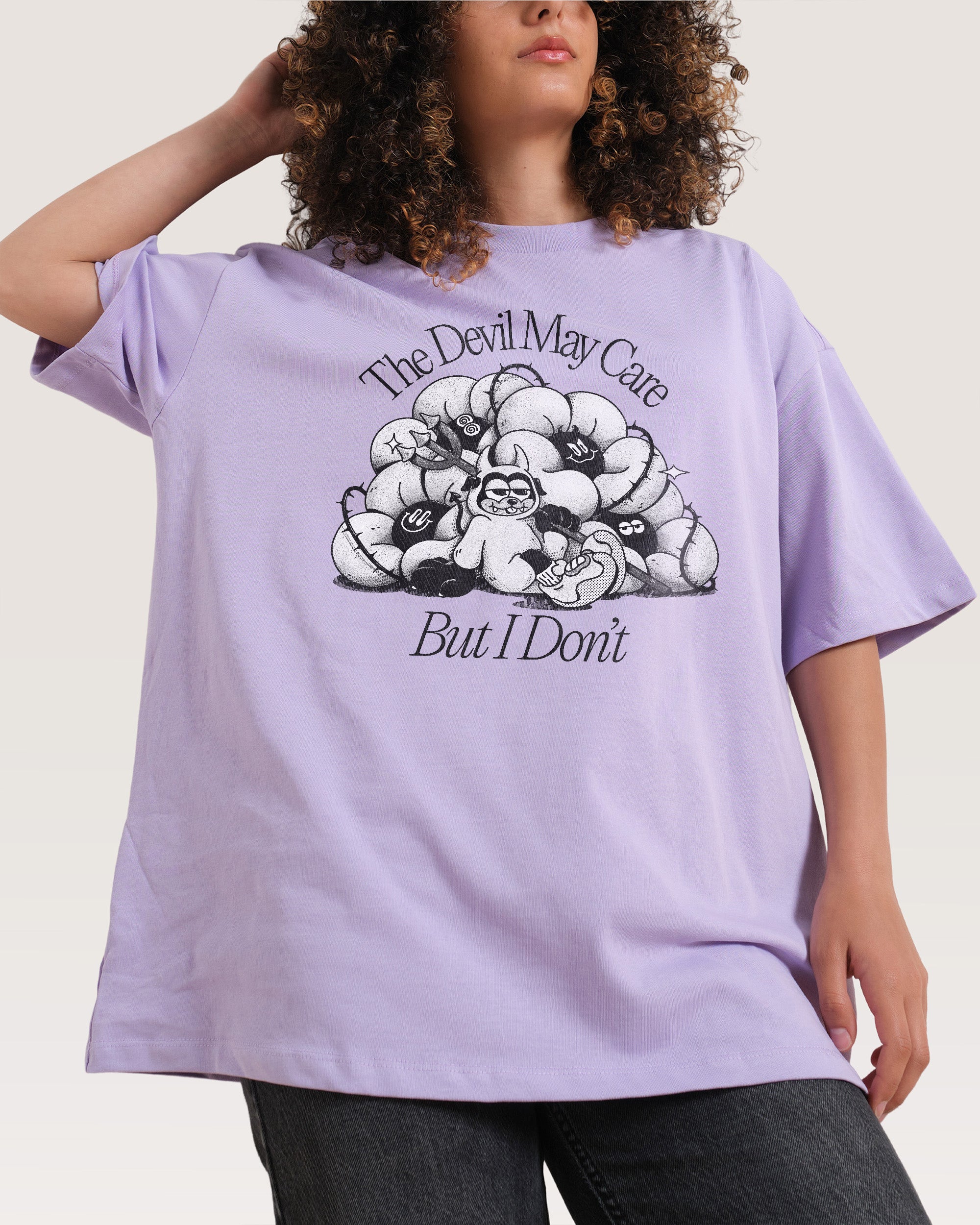 Devil May Care Lilac Oversized Tee