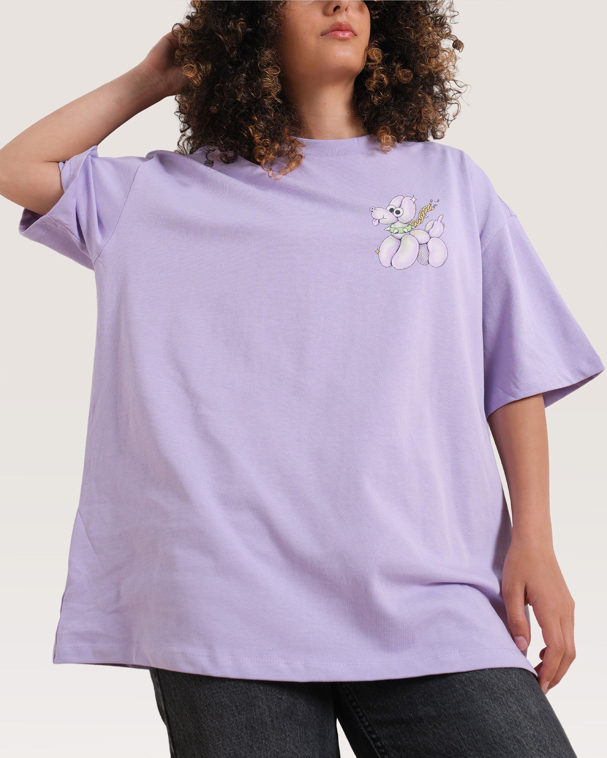 Still Tough Despite My Gentle Demeanour Lilac Oversized Tee