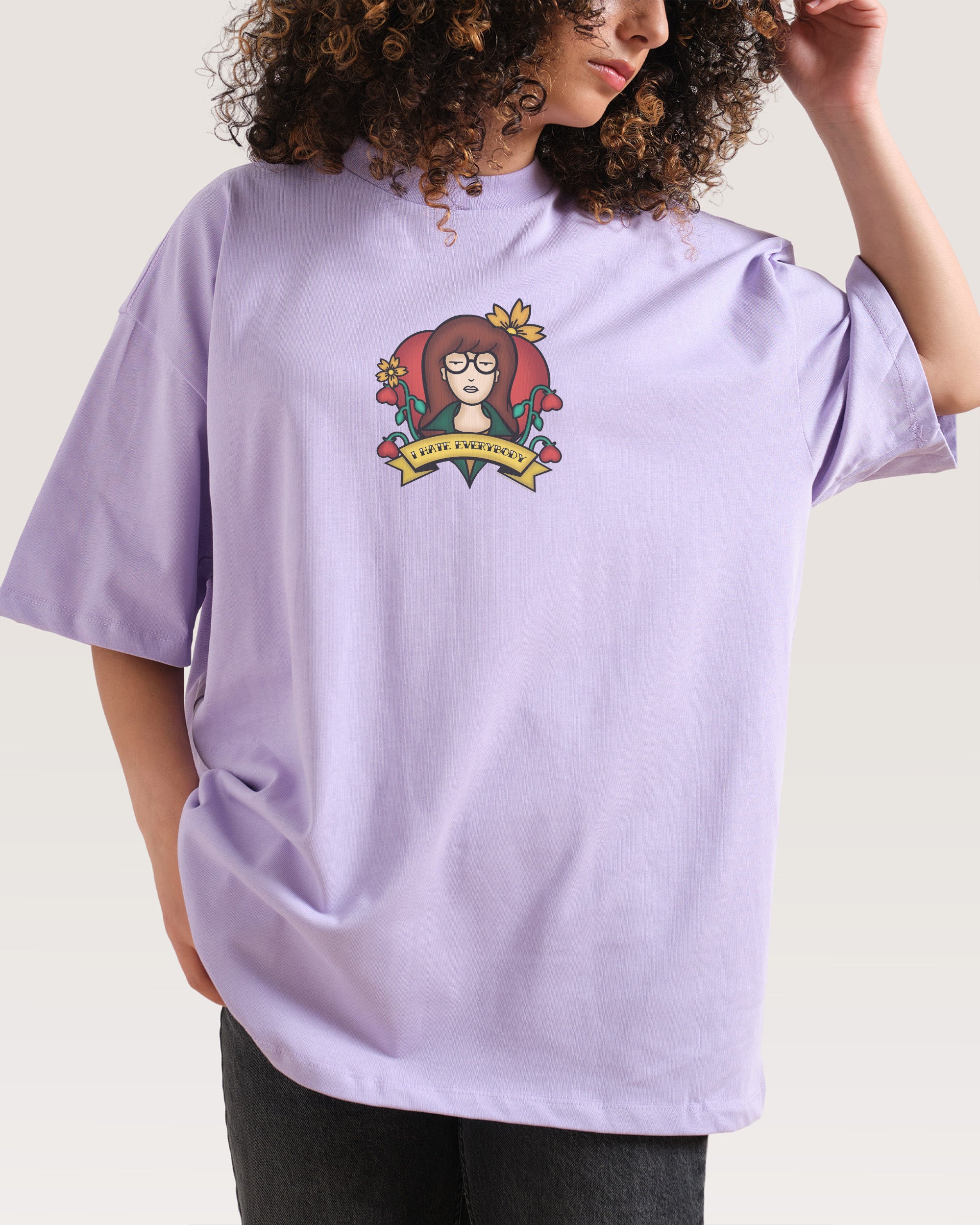 I Hate Everything Lilac Oversized Tee