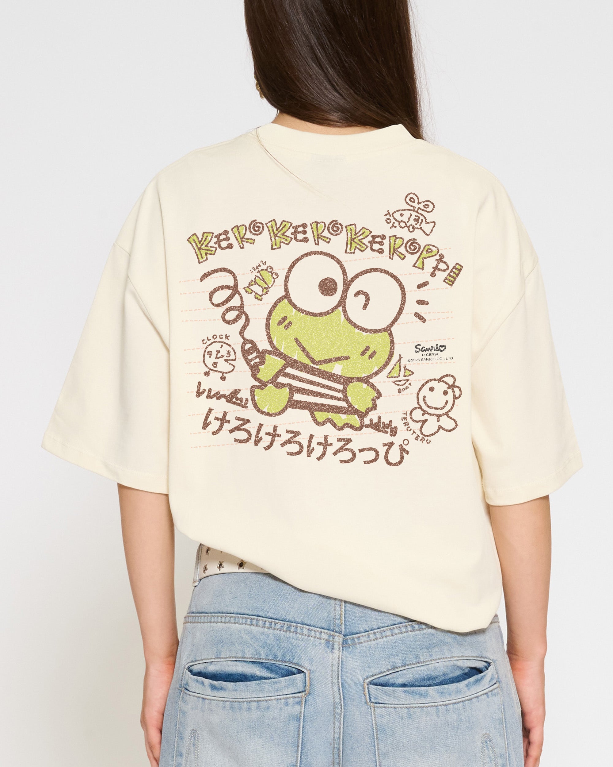 Keroppi Scribble Oversized Tee | Sanrio | Threadheads UK