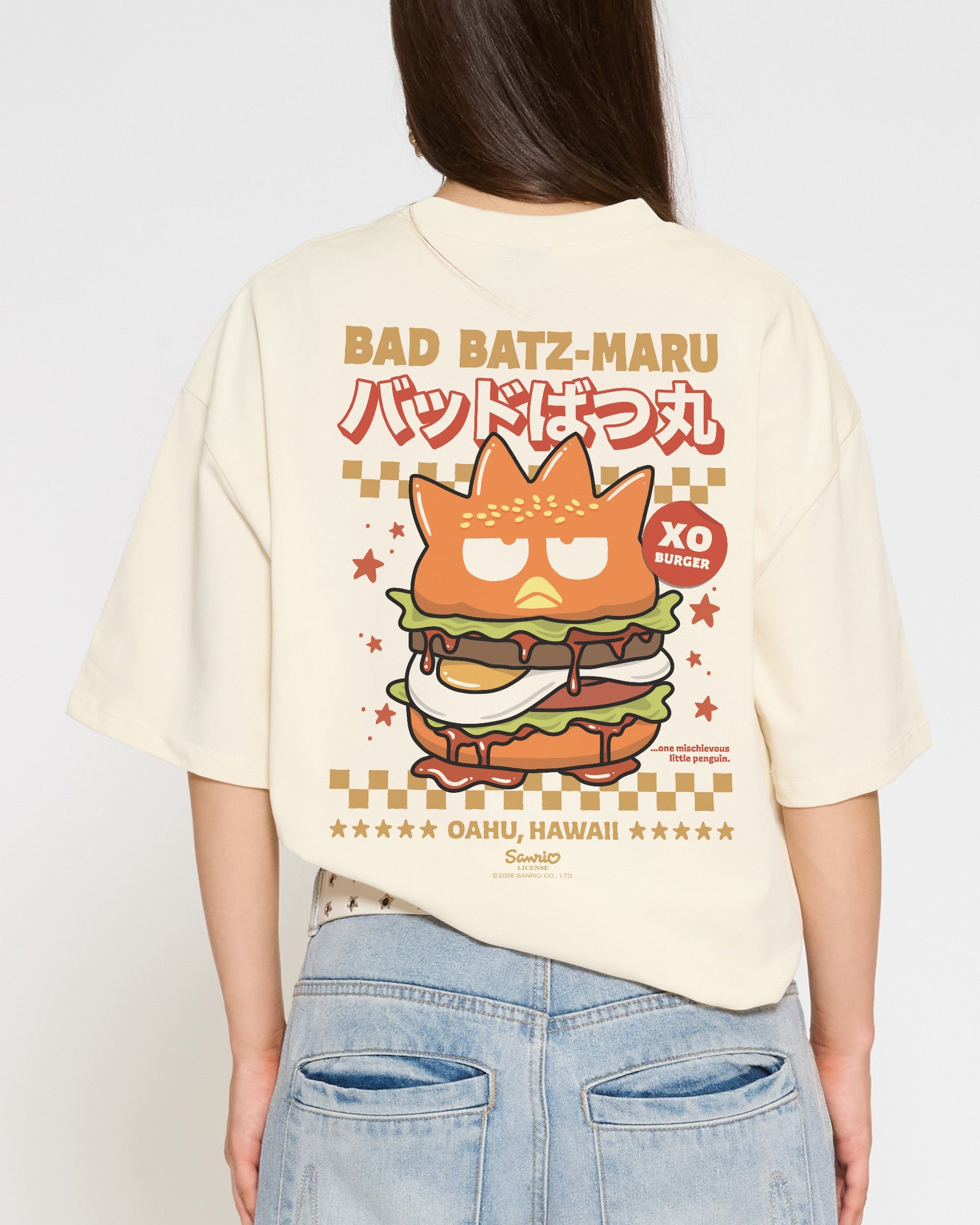 Bad Badtz-Maru Burger Oversized Tee Official Hello Kitty and Friends collab Threadheads
