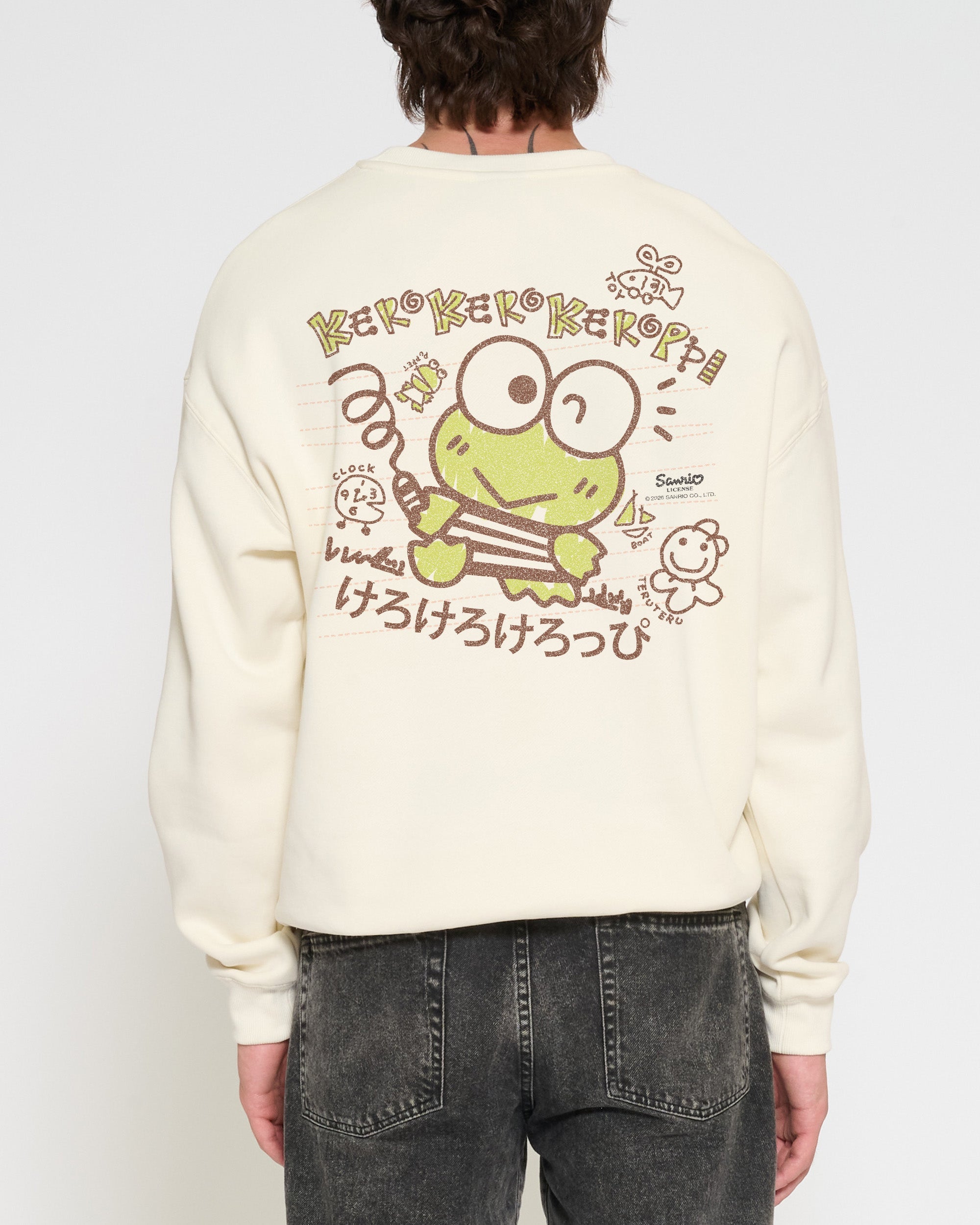 Keroppi Scribble Sweatshirt Official Hello Kitty and Friends collab Threadheads