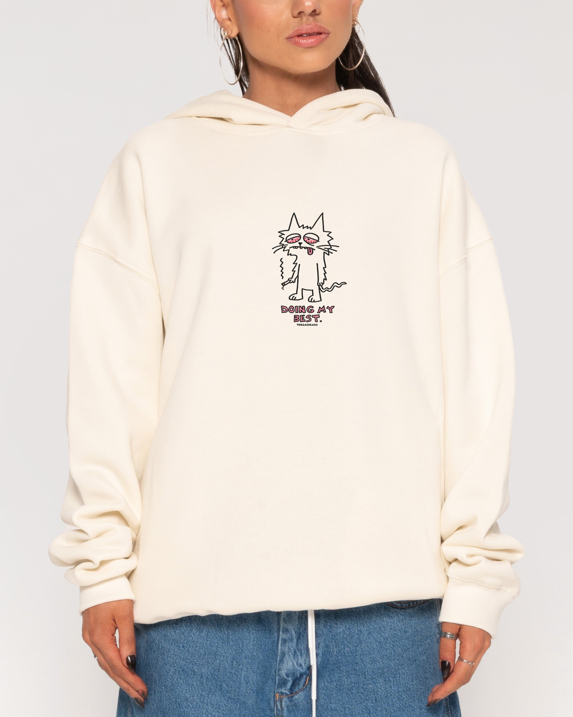 Doing My Best Natural Hoodie