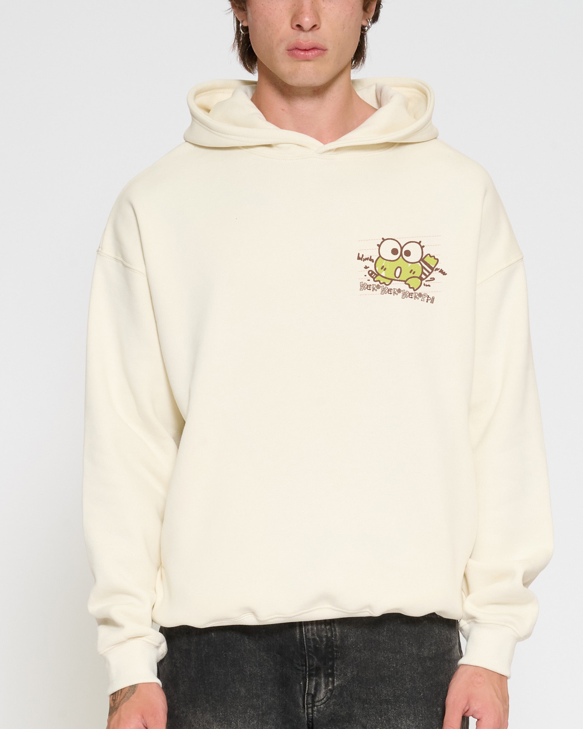 Keroppi Scribble Hoodie Official Hello Kitty and Friends collab Threadheads