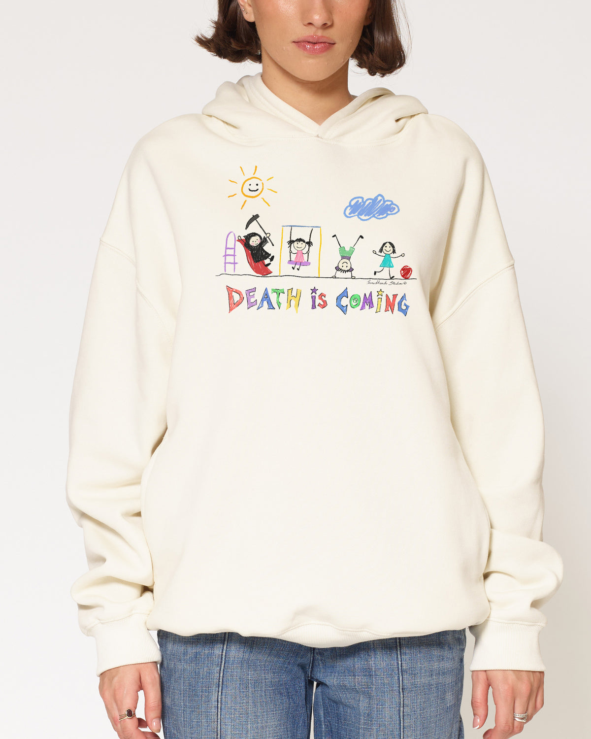 Death is Coming Natural Hoodie