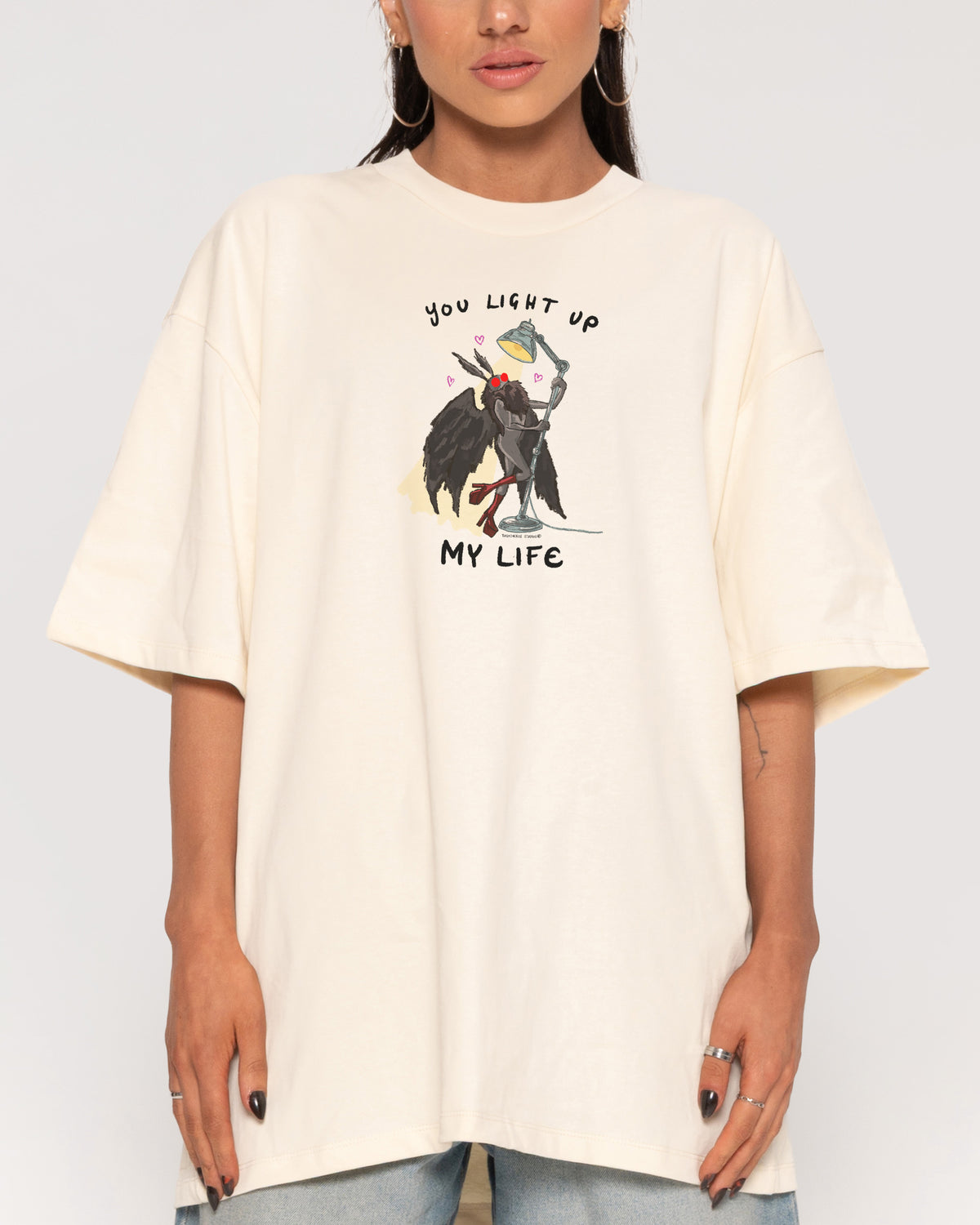 You Light Up My Life Natural Oversized Tee