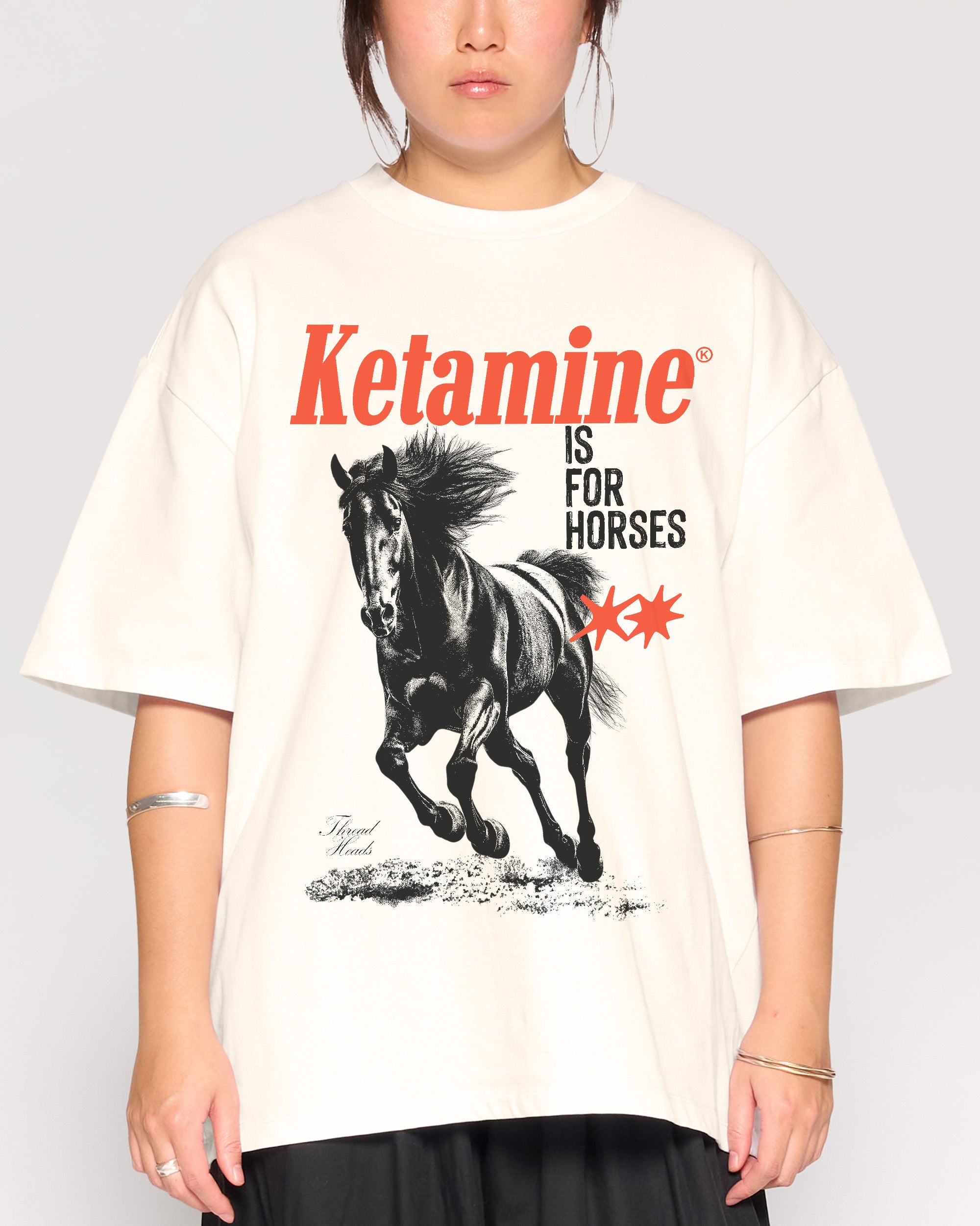 Ketamine is for Horses Natural Oversized Tee