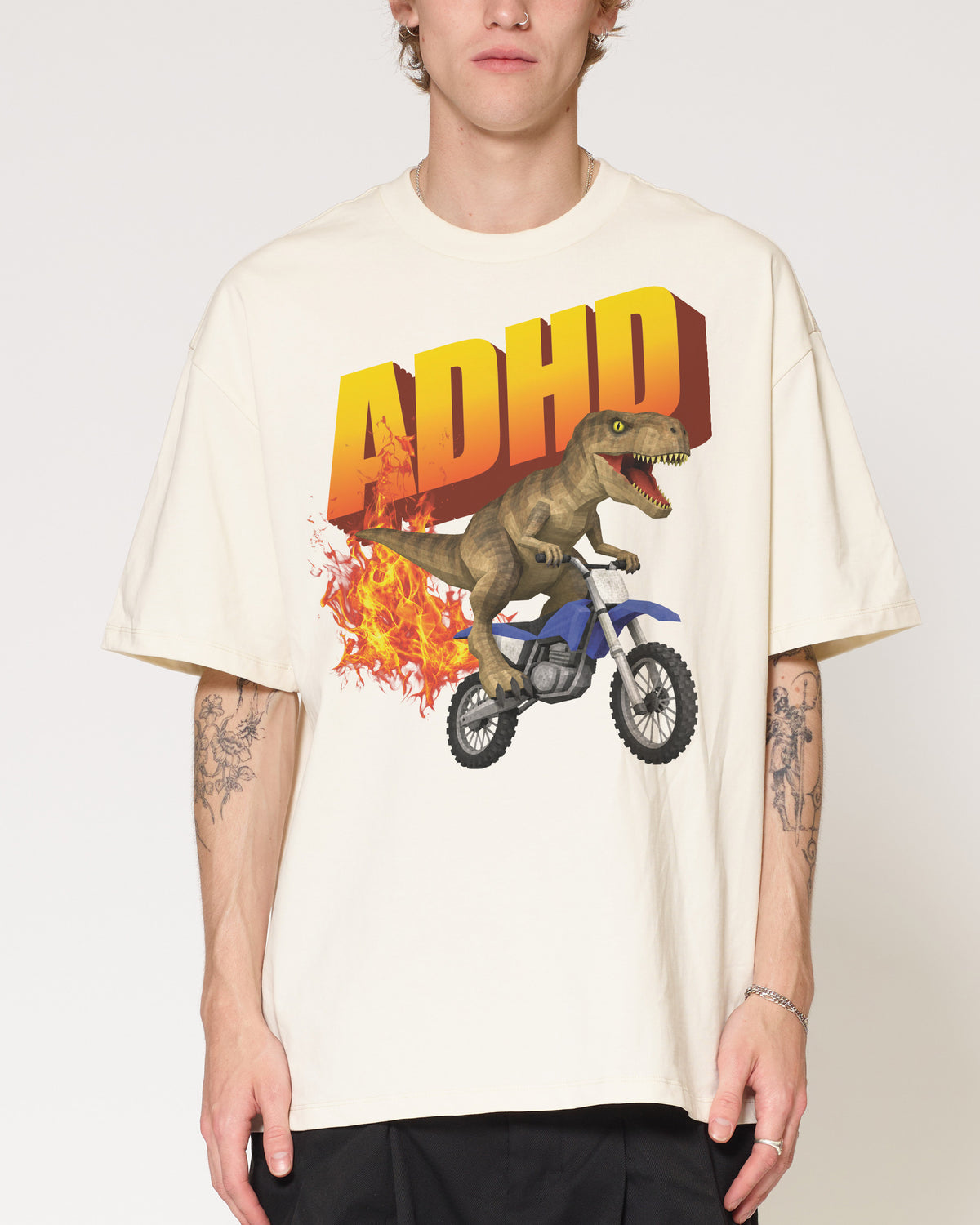 ADHD Natural Oversized Tee