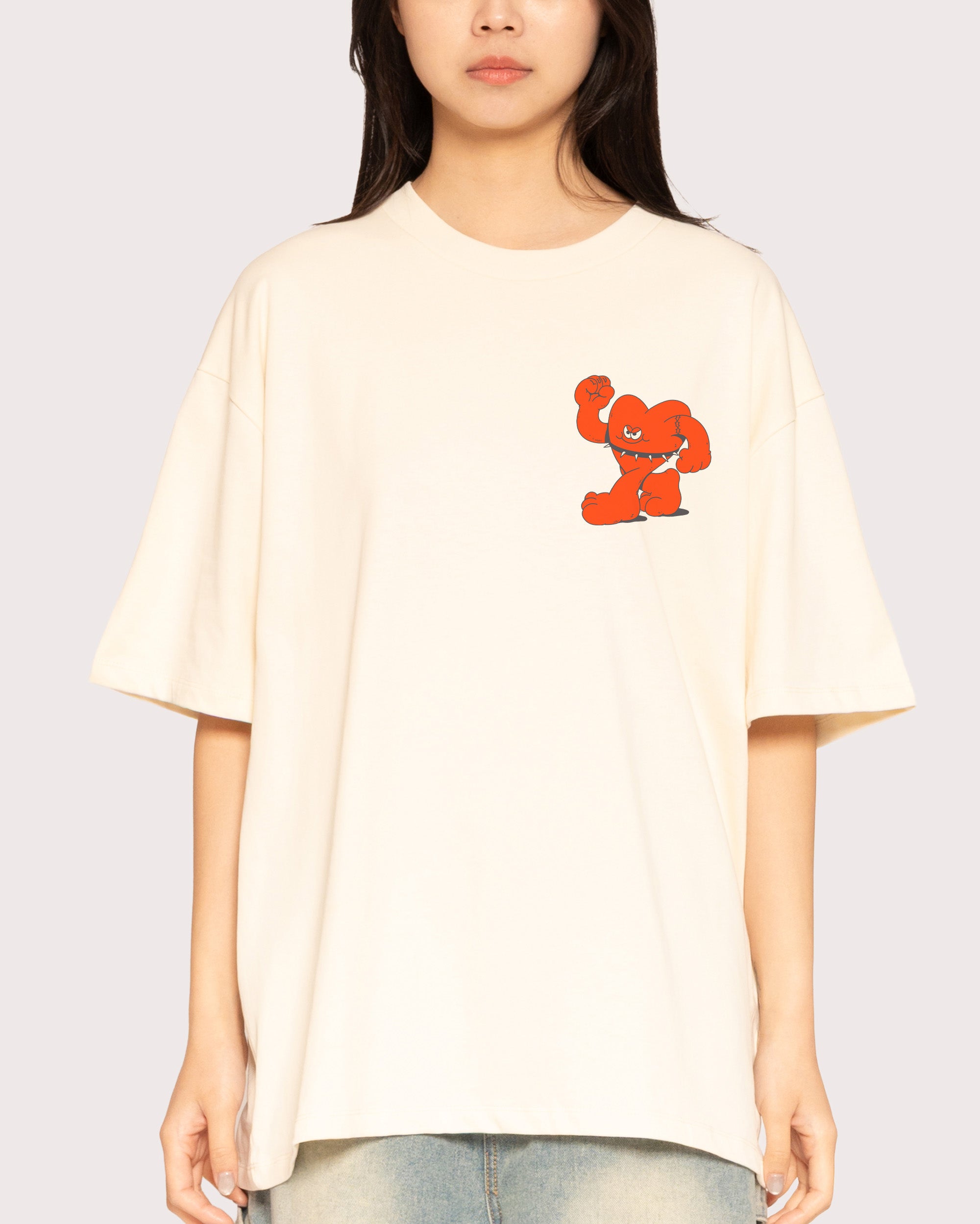 Hardcore Heartcore Natural Oversized Tee