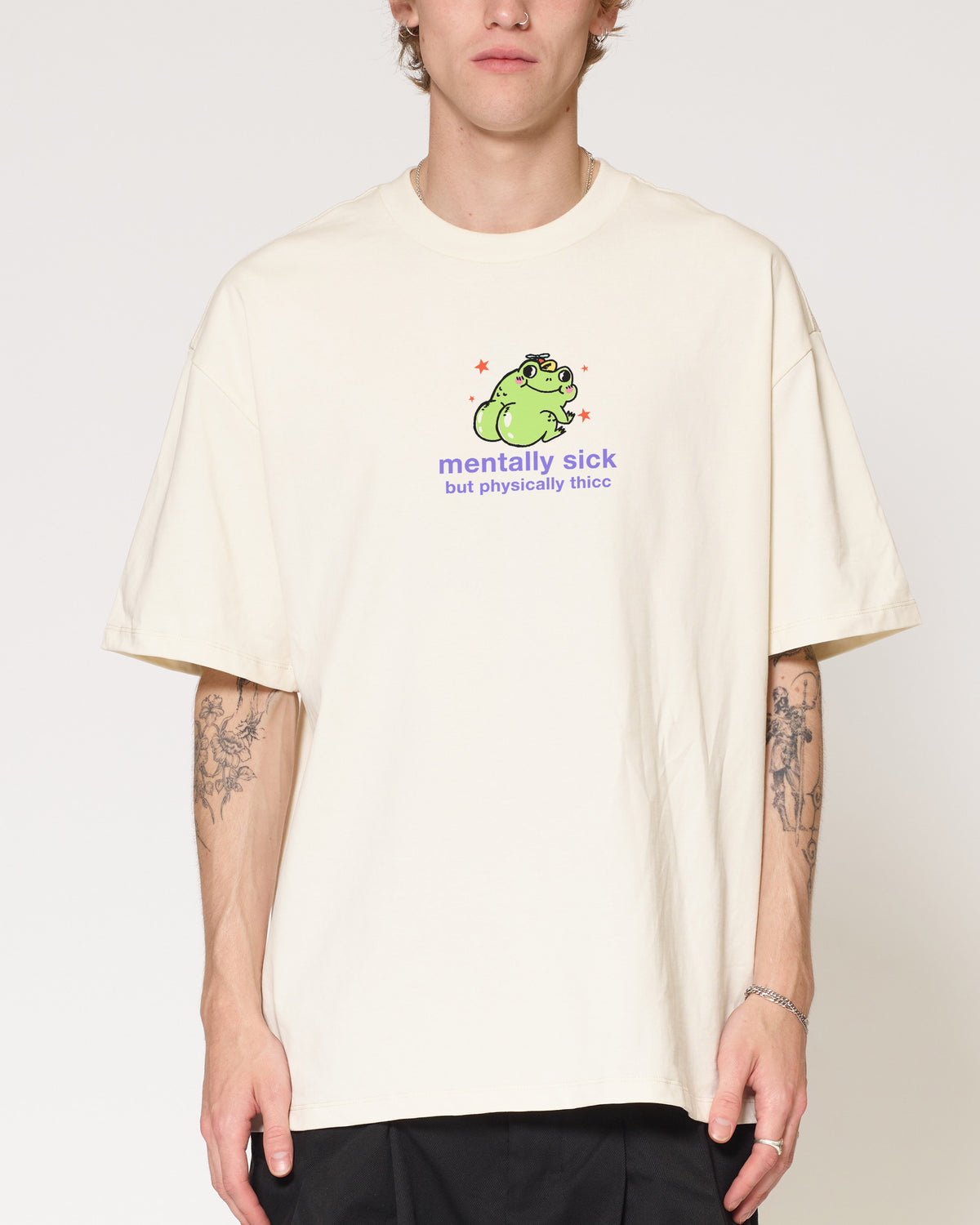 Mentally Sick Natural Oversized Tee