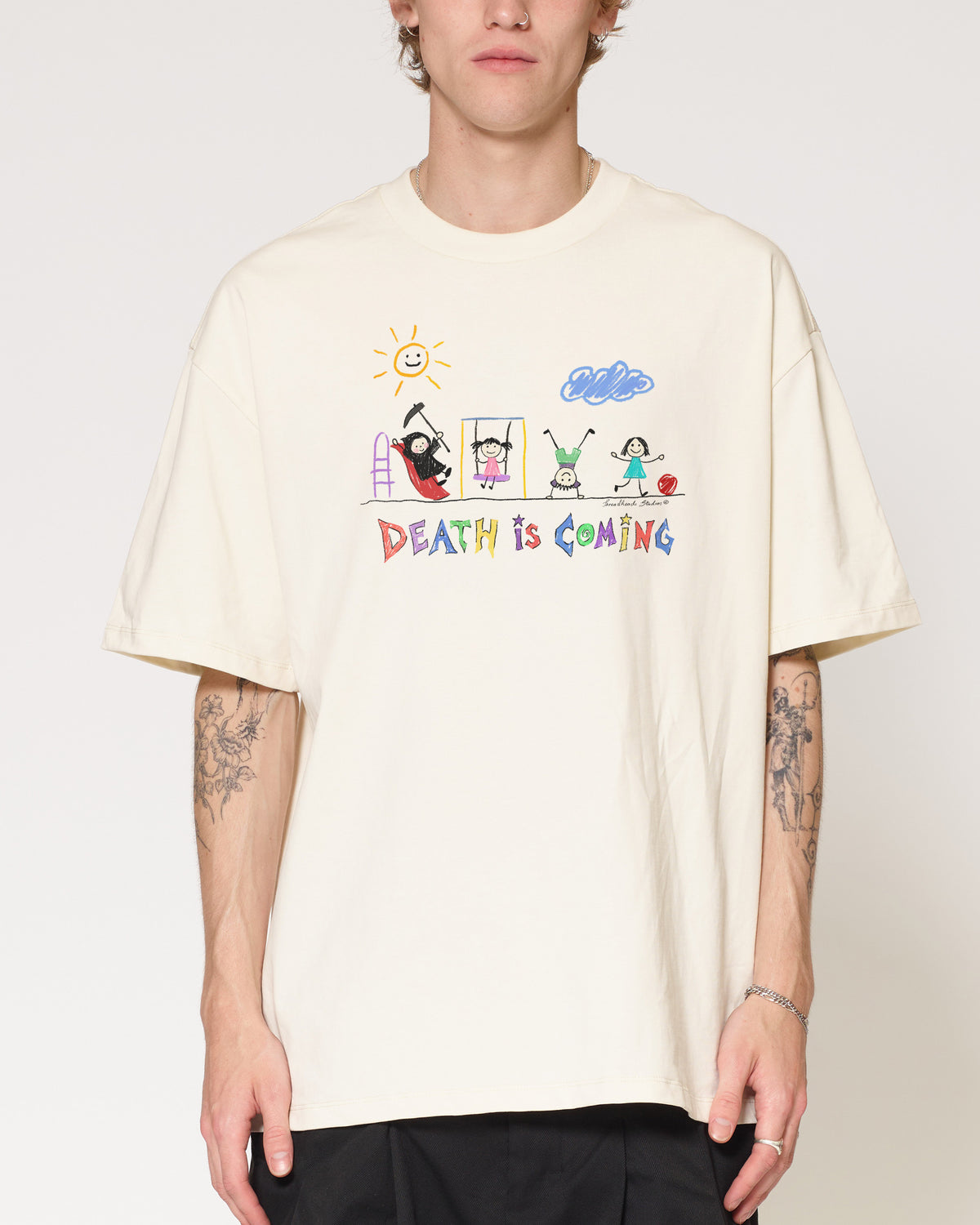 Death is Coming Natural Oversized Tee
