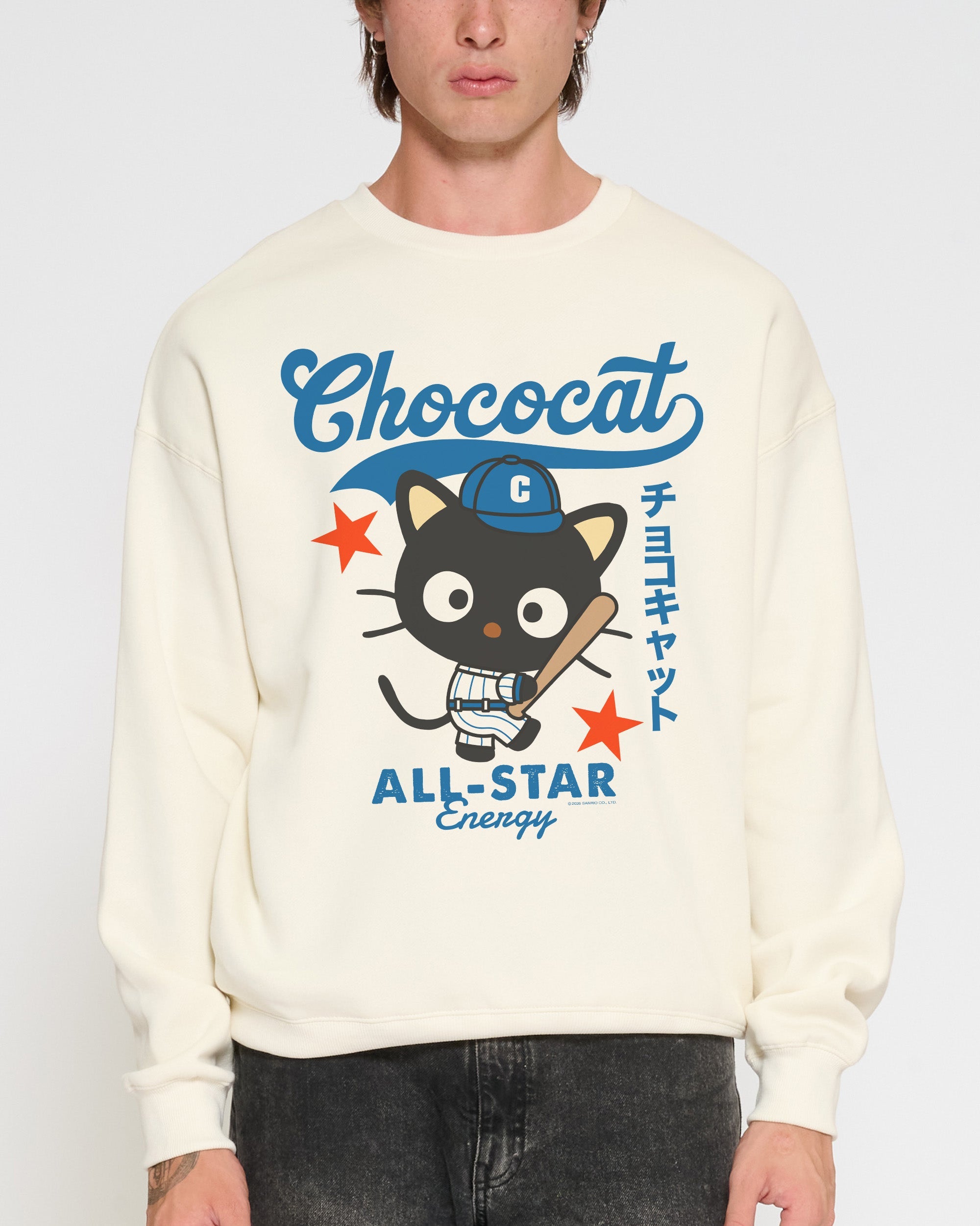 Chococat Baseball Sweatshirt Official Hello Kitty and Friends collab Threadheads