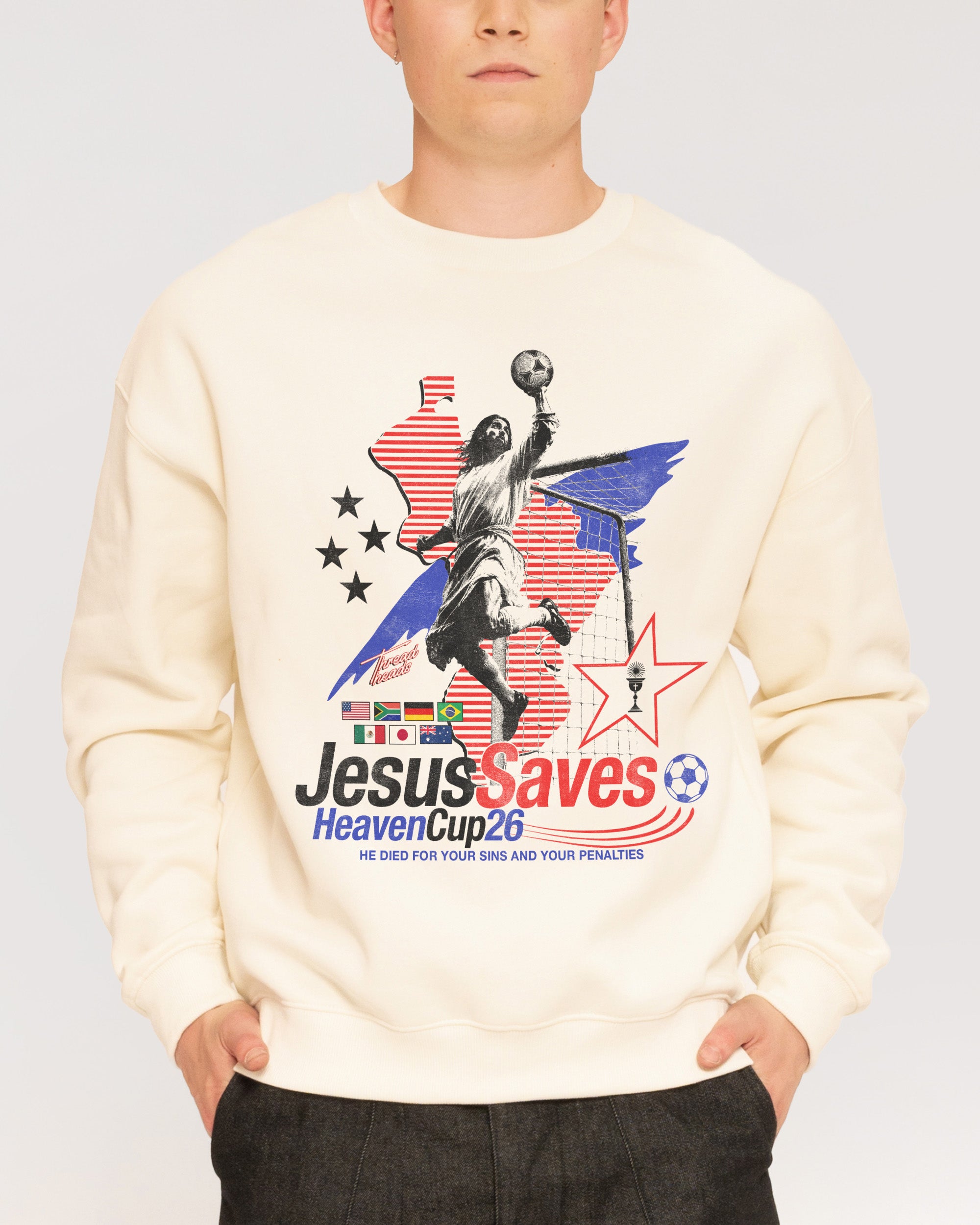 Jesus Saves '26 Natural Sweatshirt