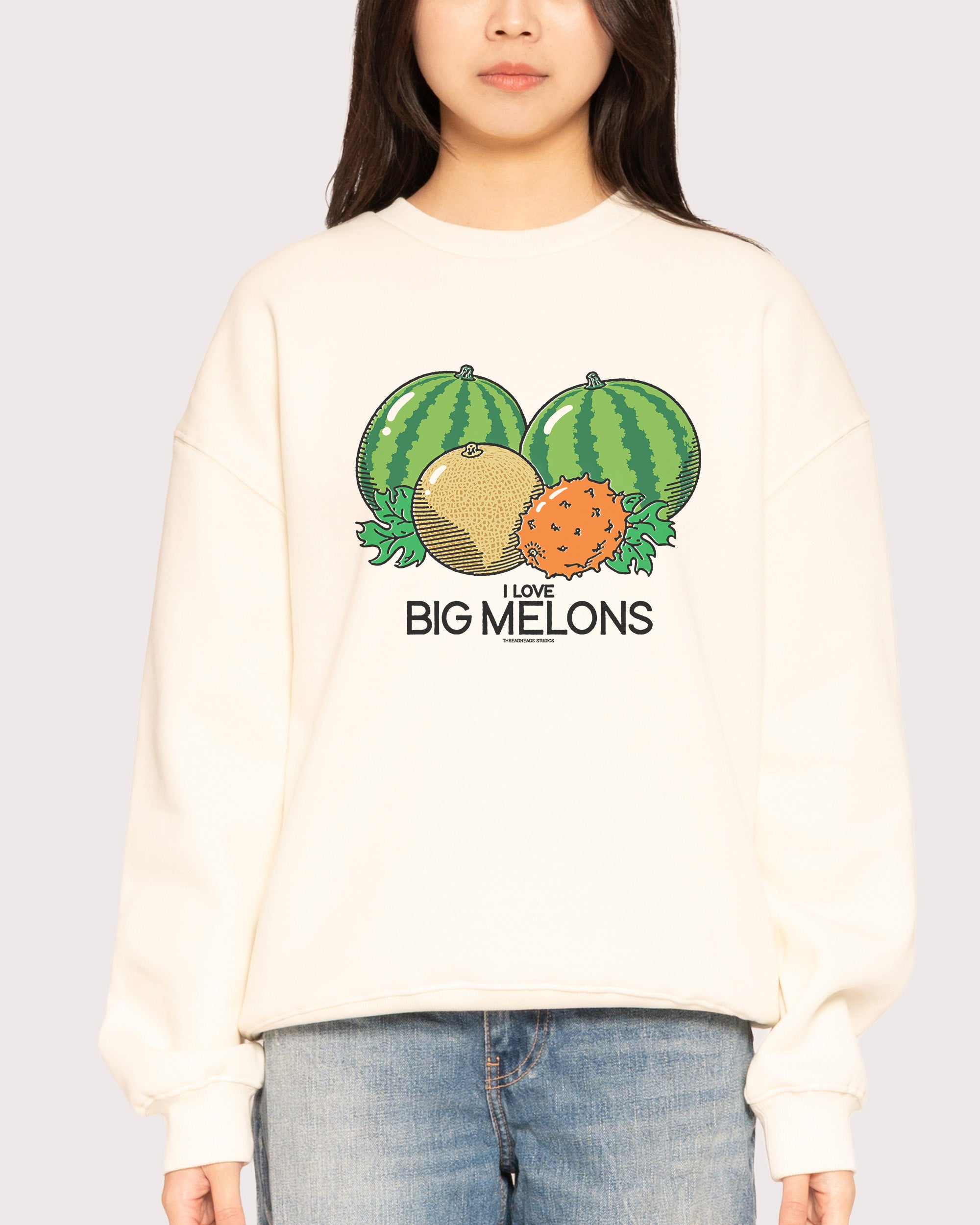 I Love Big Melons Natural Sweatshirt