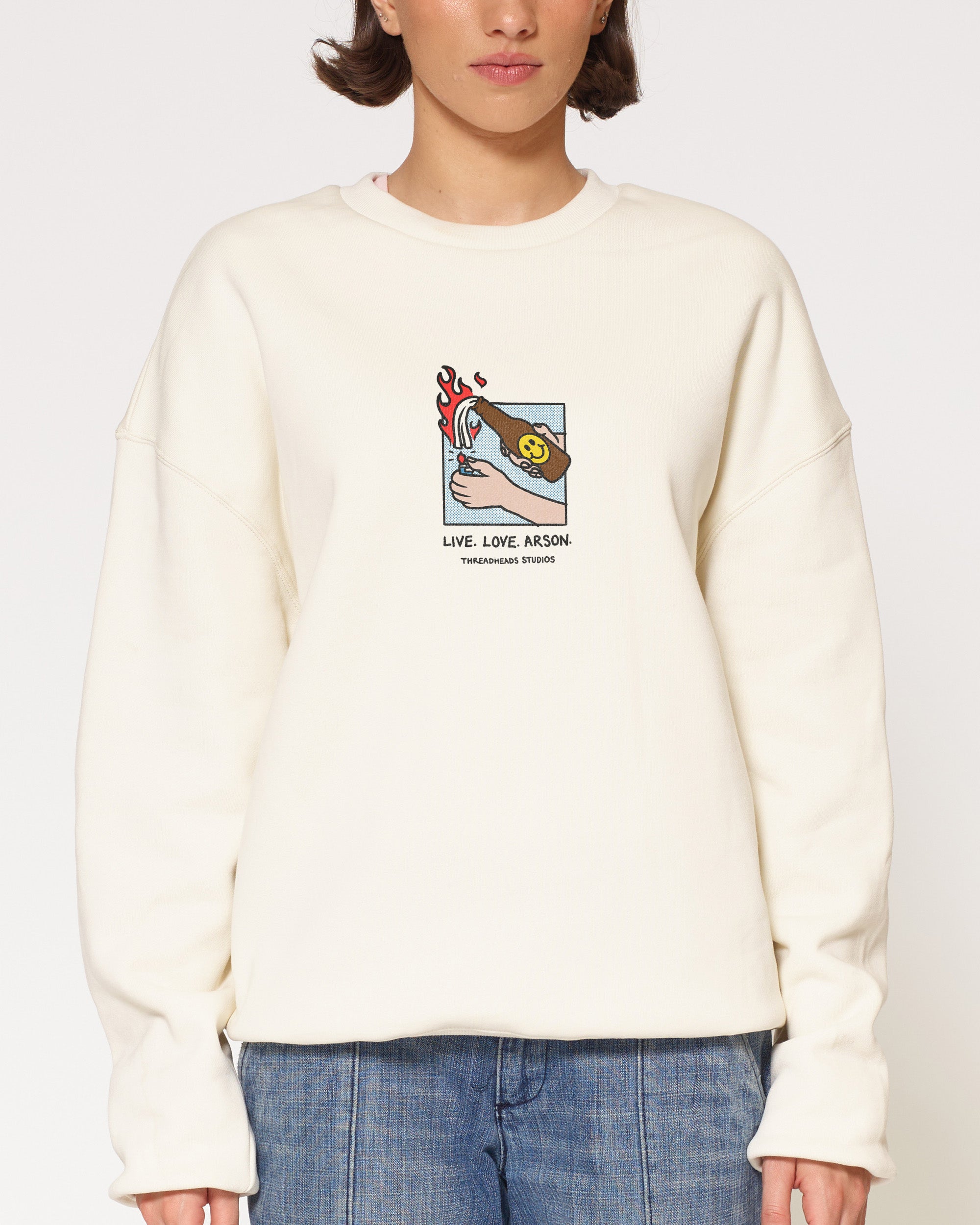 Live. Love. Arson Natural Sweatshirt