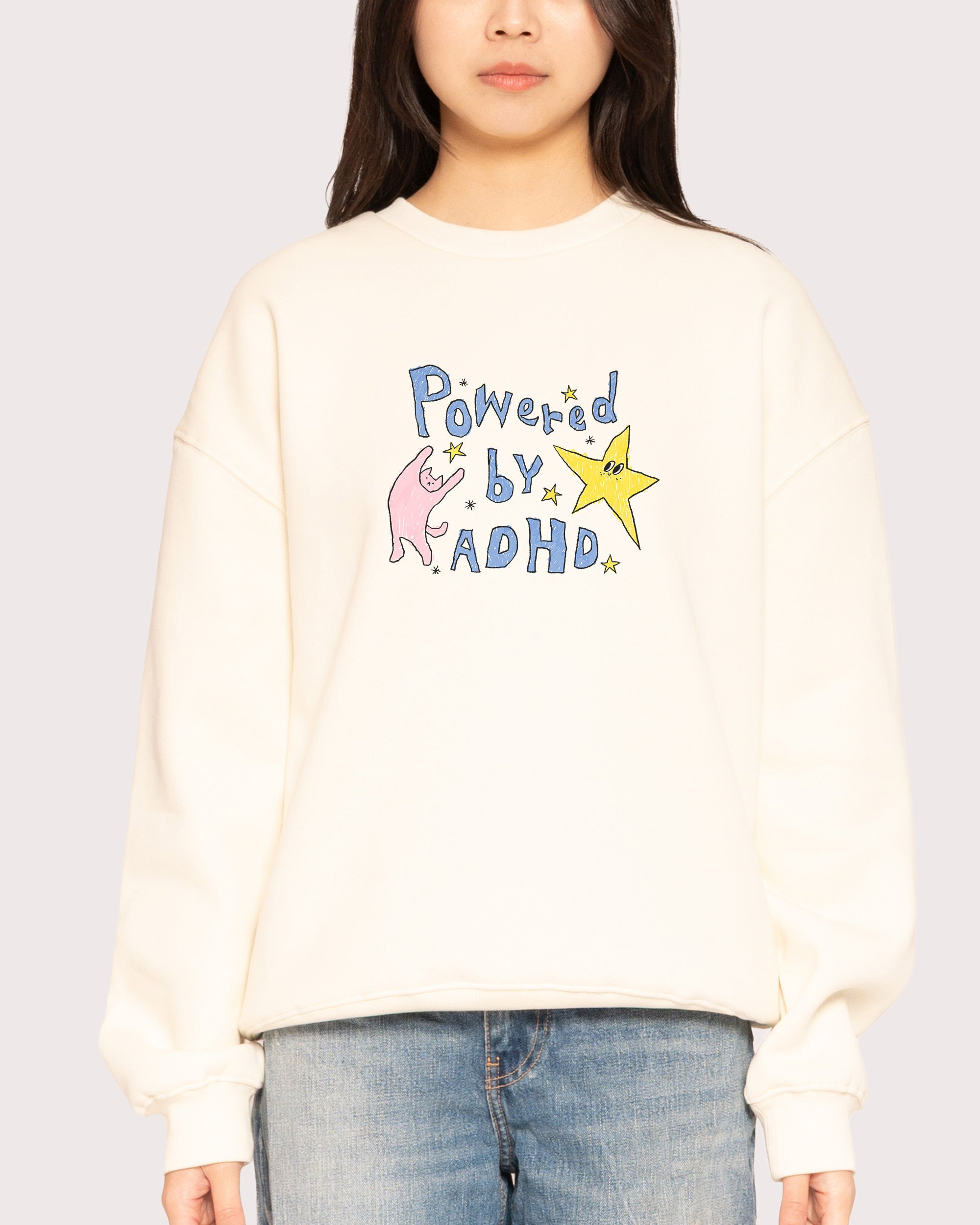 Powered by ADHD Natural Sweatshirt